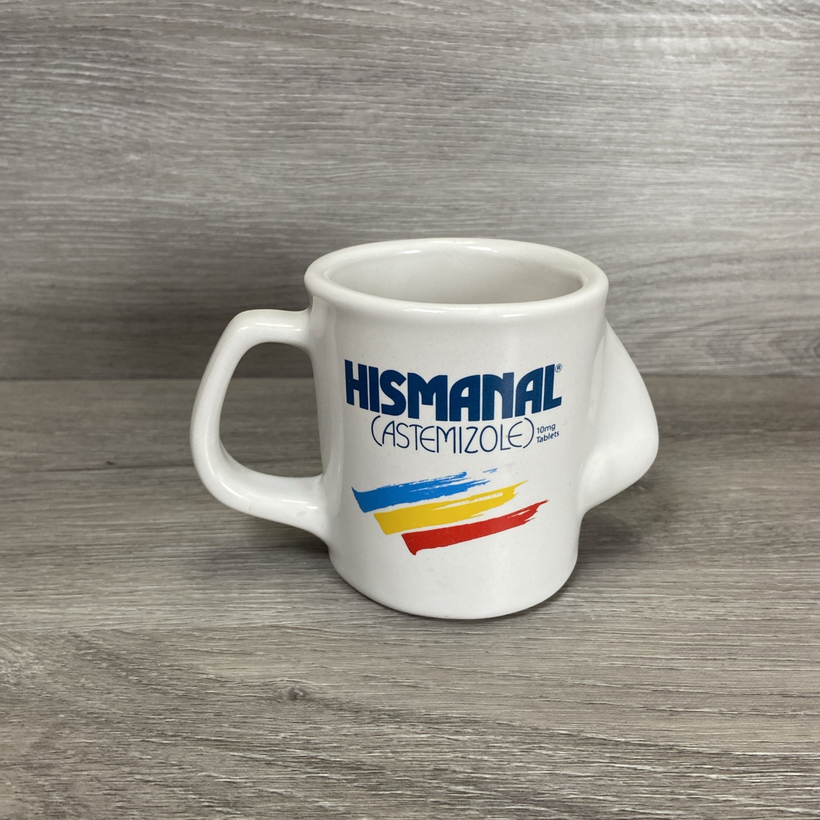 Hismanal Nose Coffee Mug Pharma Rep Vintage White Tea Cup Drug Advertisement