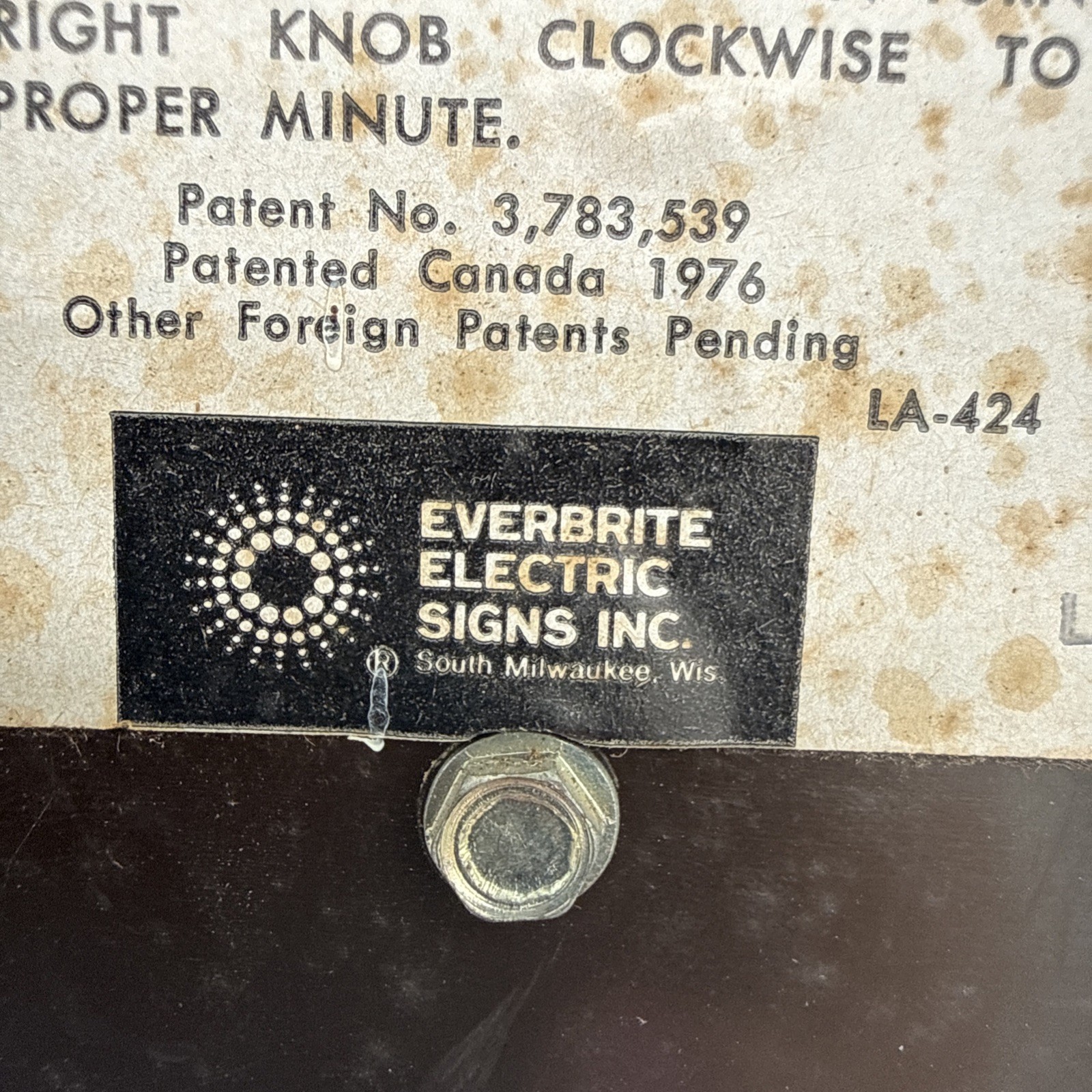Vintage Merit Cigarettes Promotional Countertop Clock For Parts Only 19.5×7.5