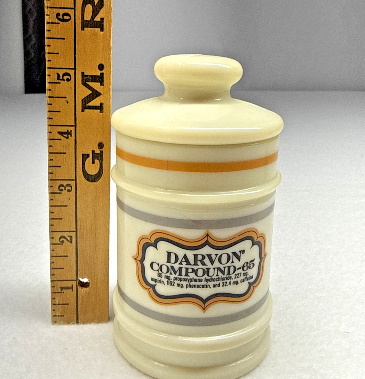 arvon Compound 65 Apothecary Pharmacy Ceramic Storage Jar Canister Vintage