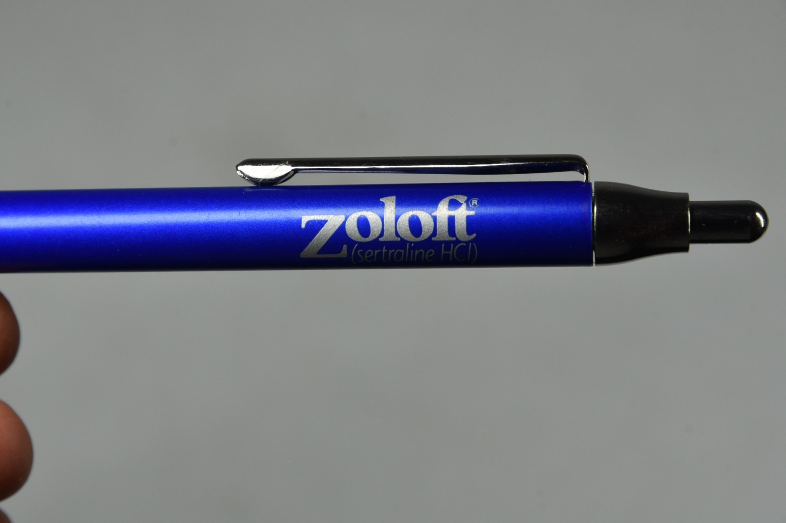 Zoloft Silver & Blue Metal PEN Drug Rep Pharmaceutical Promo Advertising