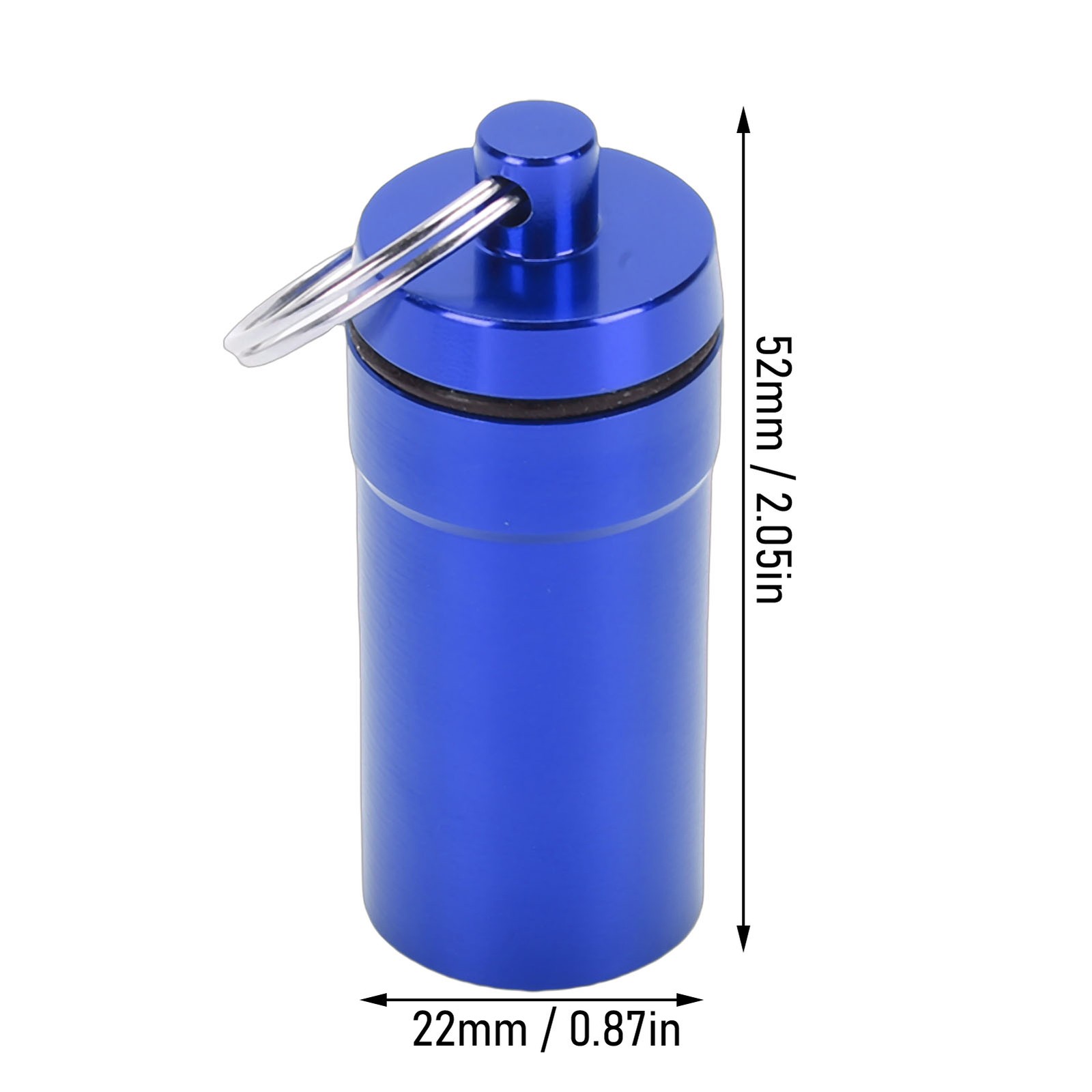 1-5pcs Mini Keychain Tablets Case Water Proof Outdoor Tablets Container Blue