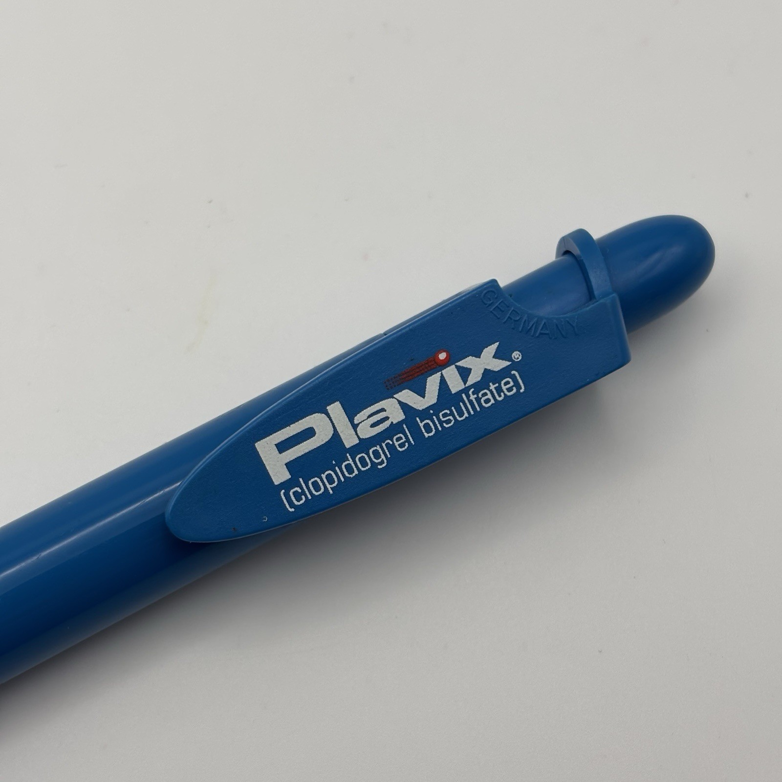 Vtg PLAVIX Drug Rep Pen Blue Retractable