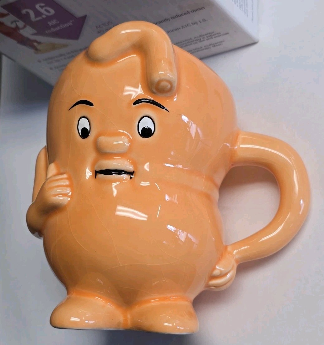 Vintage ACTOS QD Anthropomorphic Medical novelty Stomach coffee cup w/ Cup