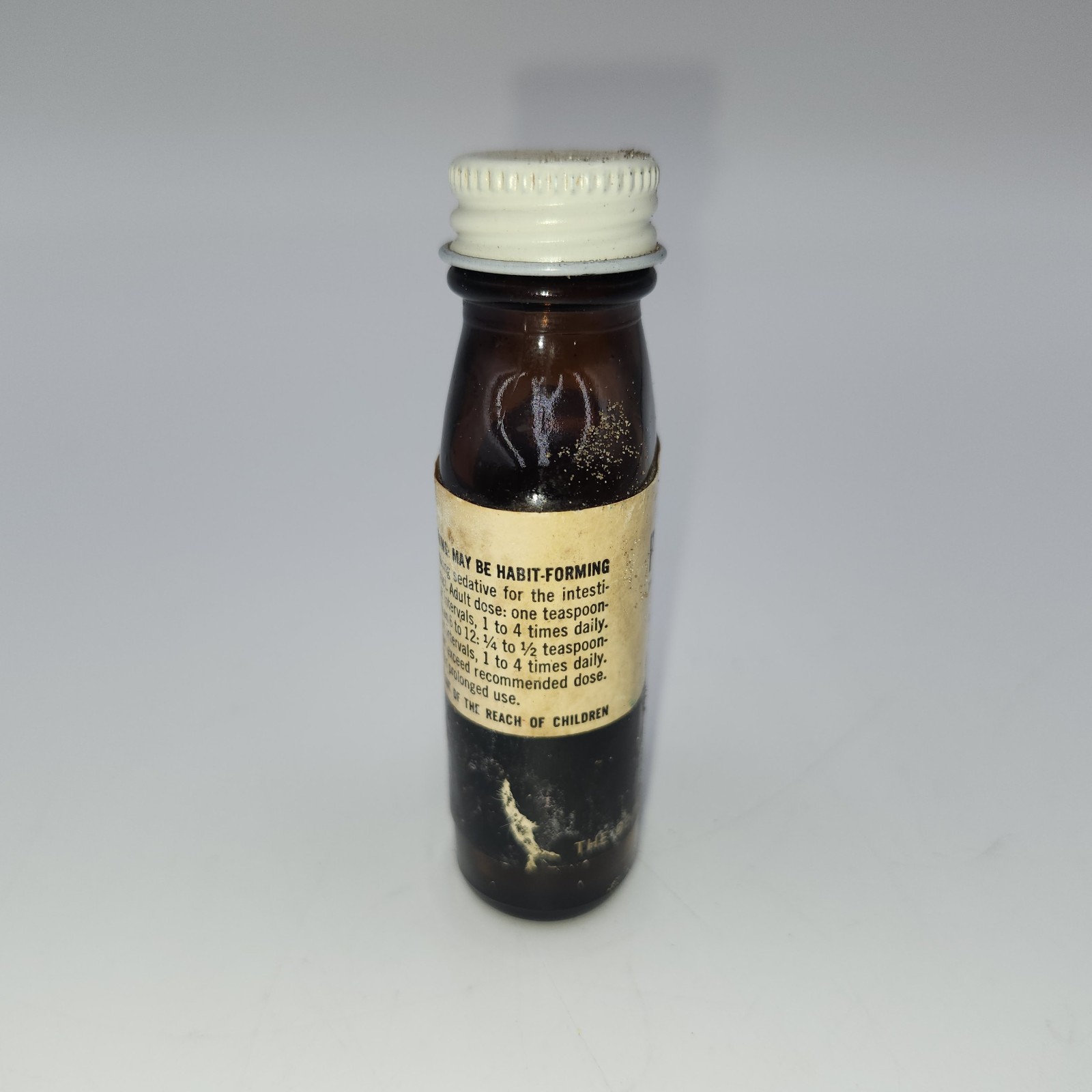MORPHINE Bottle VINTAGE PAREGORIC U.S. bottle EMPTY medicine glass