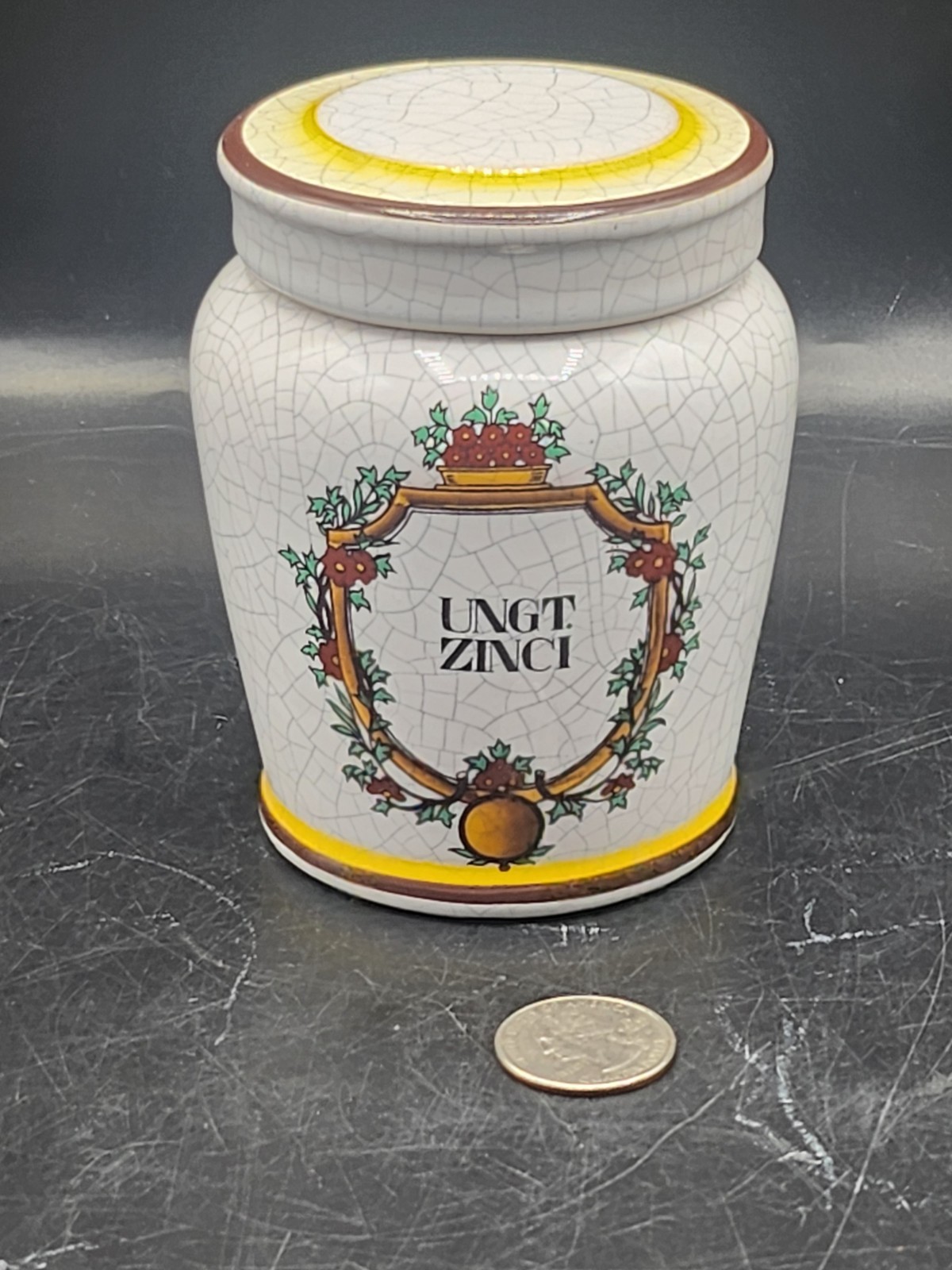 Vintage Apothecary Jar Herr Keramik “Unct Zinci”. Germany *READ *