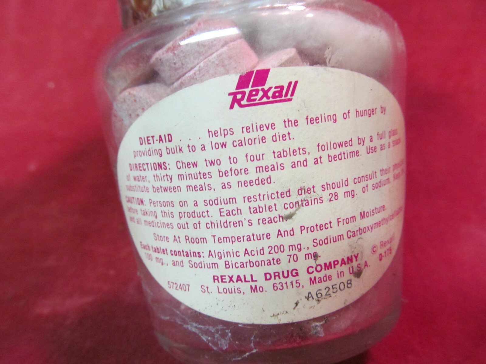 NEW OLD STOCK REXALL DIET-AID 100 TABLET BOTTLE