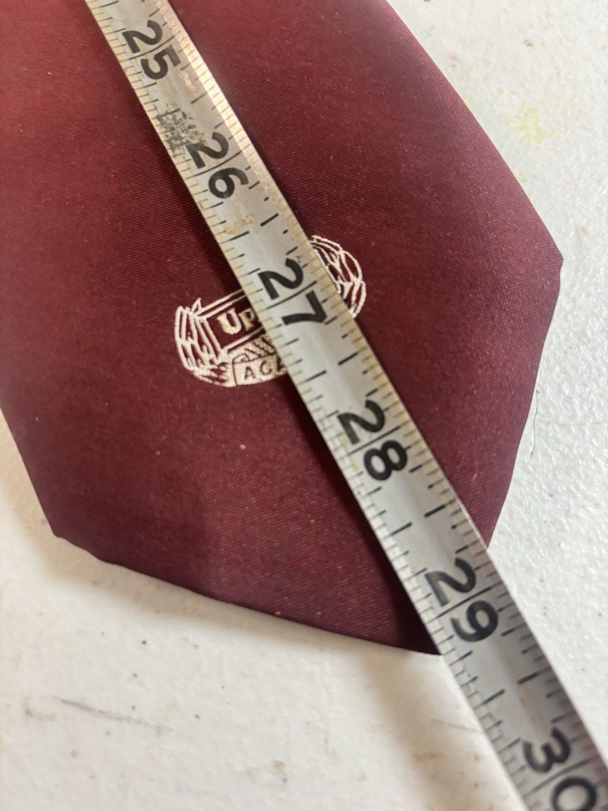 Upjohn Academy Men’s Silk Blend Tie Vintage Pharmaceutical Drug Company Maroon