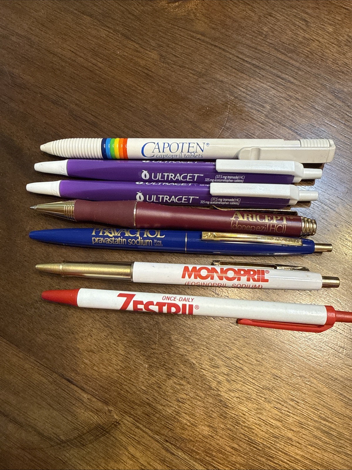Pharmaceutical Pens – Zesteril Monopril Capoten Rainbow Design Ultracet Aricept