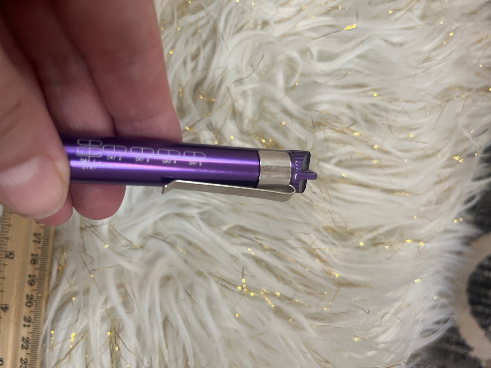 RARE VINTAGE 1990s Purple Metal Pen Flashlight Pharmaceutical Rep Pharmacy Zith