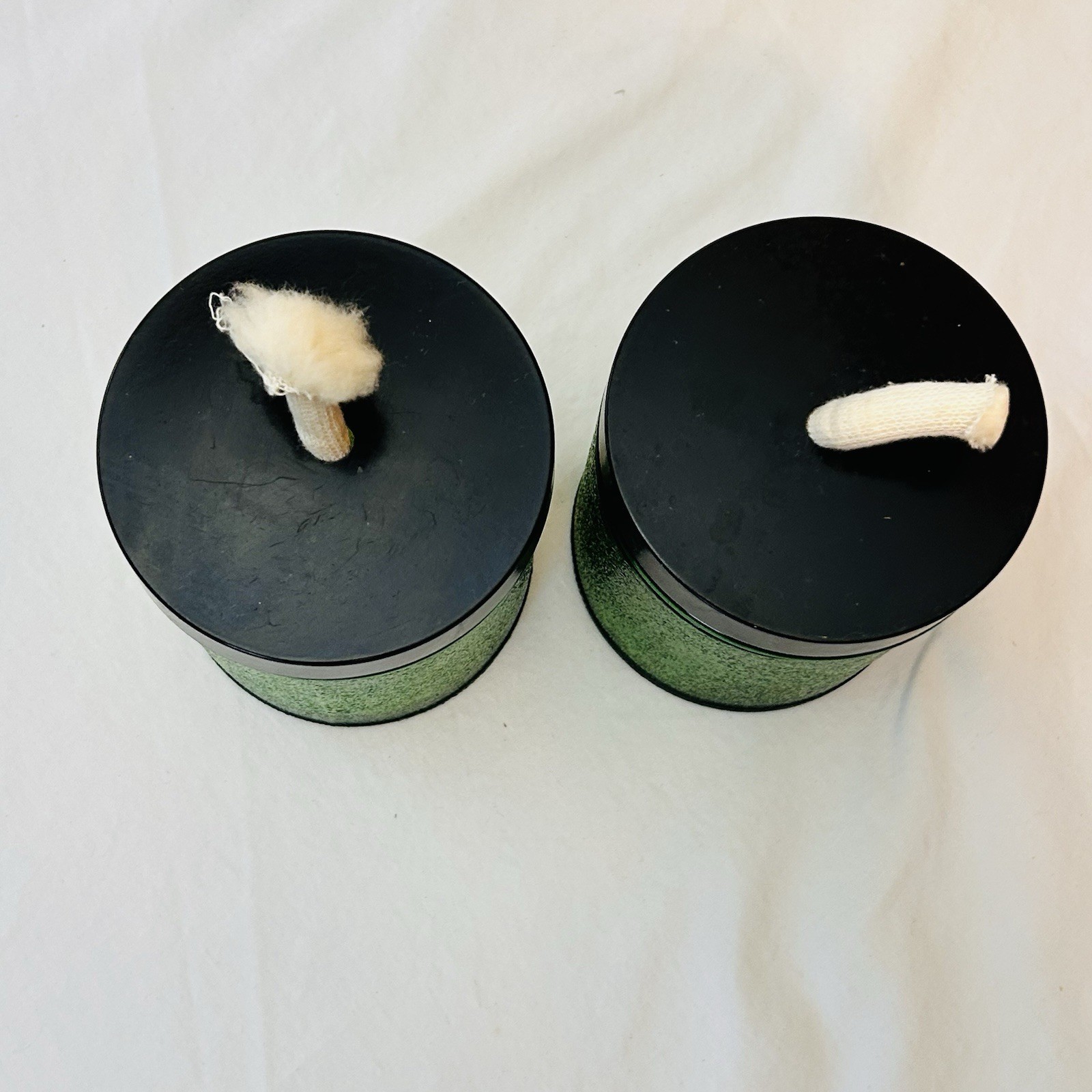 VTG Vibroflex Dental Gauze Dispenser Glass Apothecary Jar Emerald Green Textured