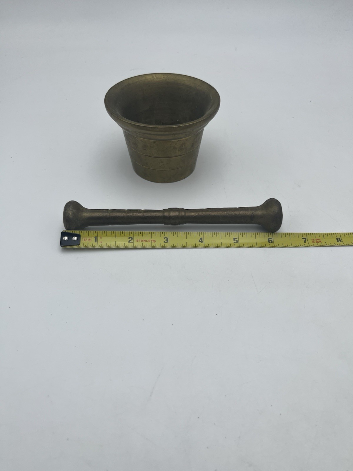 Vintage Heavy Brass Mortar & Pestle