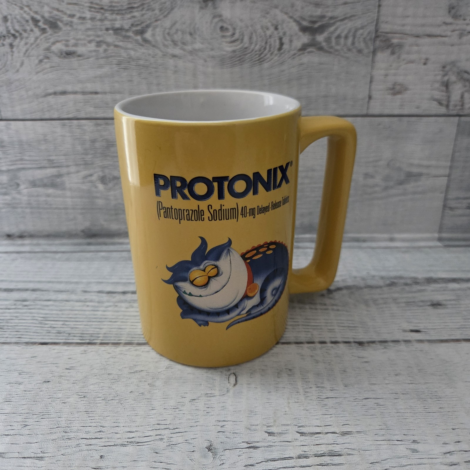 Vintage PROTONIX IV Heartburn Monster Oversized Mug Cup Drug Pharma Promo