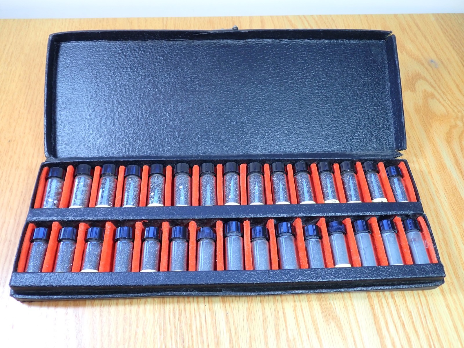 Vintage Rare Set of Carborundum Co. Sample Display Set of Grit Sizes