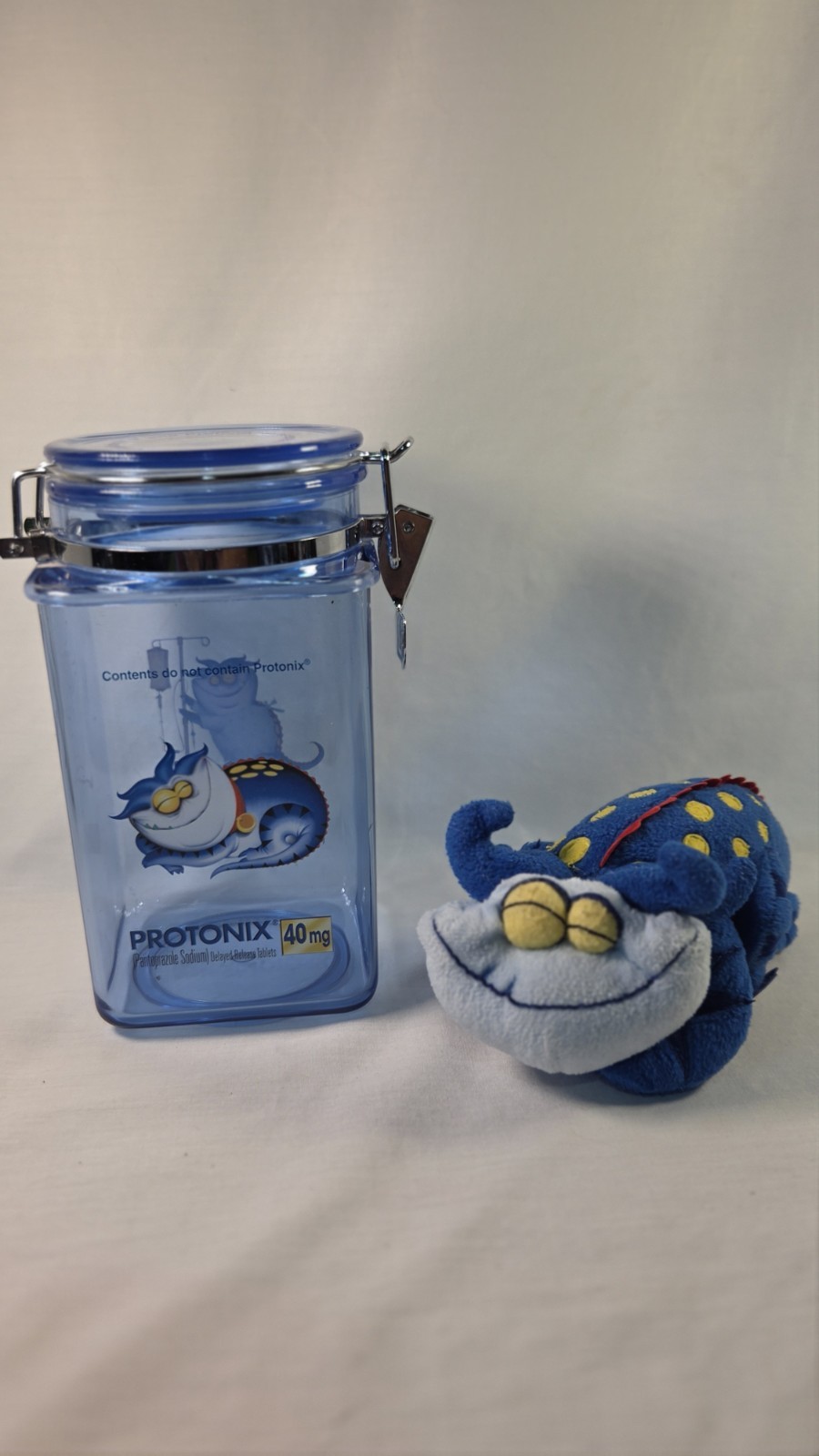 Protonix Pharmaceutical Advertising Cannister And Bean Bag Plush