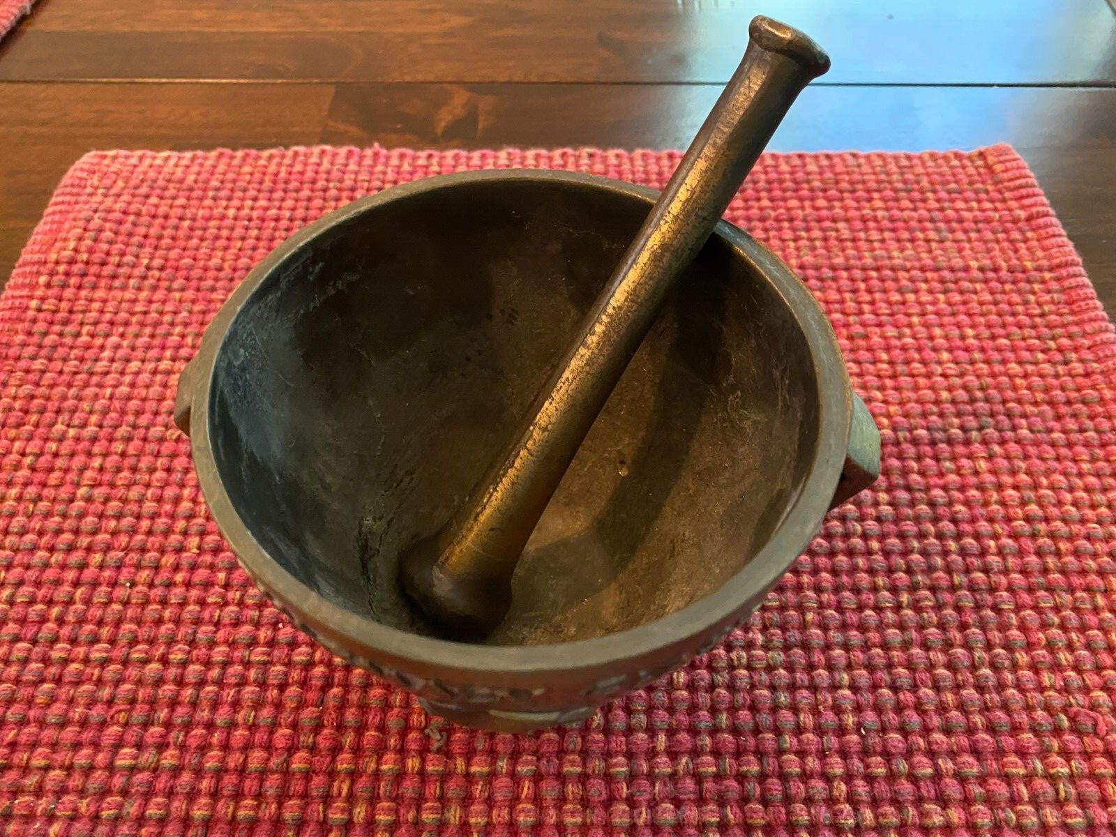 Vintage Schering Brass Mortar & Pestle Secundum Artem Pharmacy Class 1971 RX
