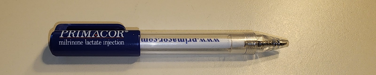 Rare Unique Primacor Pharmaceutical Drug Rep Pen- Black Ink