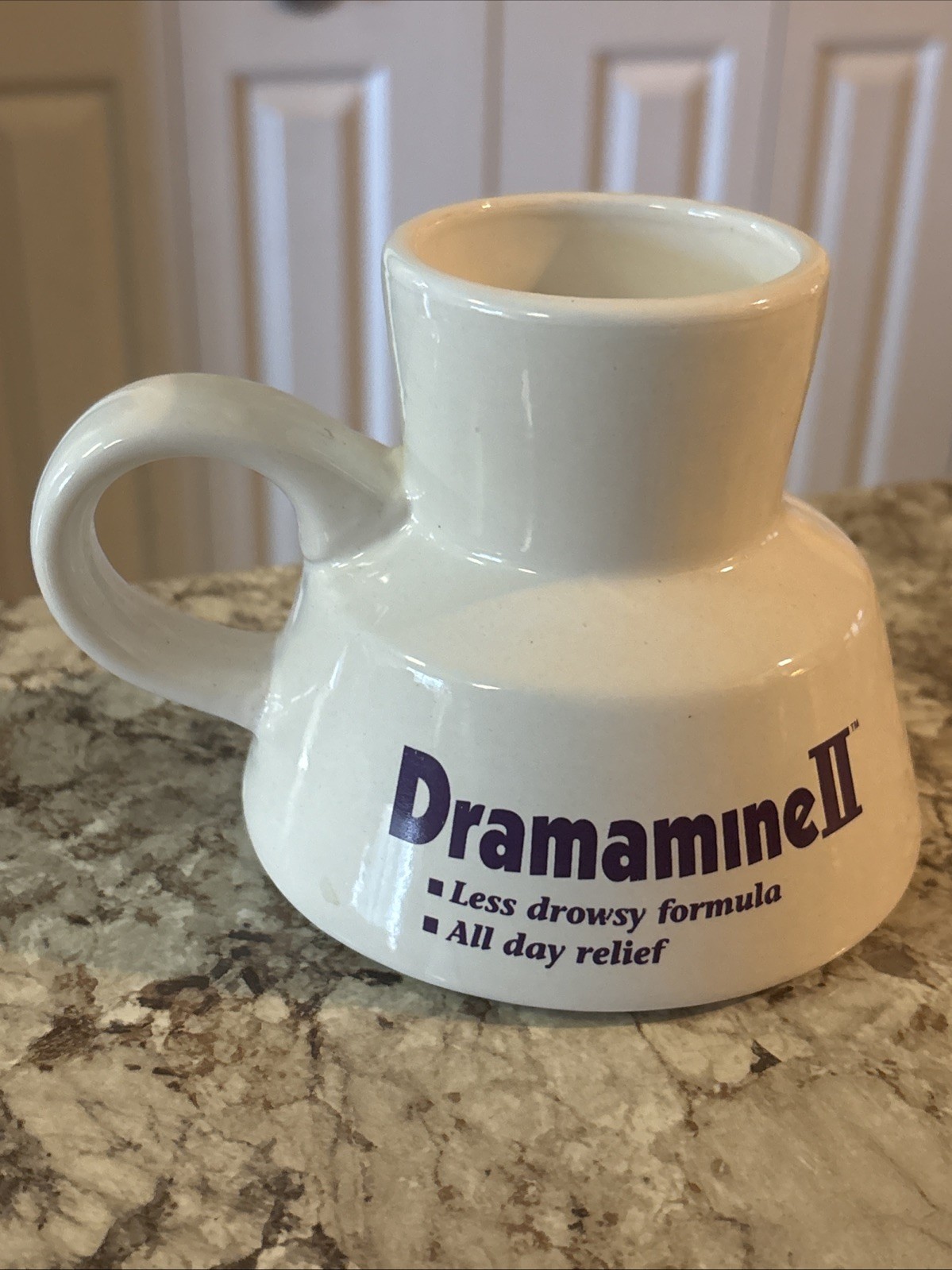 Vintage Dramamine II Meclizine Coffee Mug Pharmaceutical Drug Rep Upjohn RARE