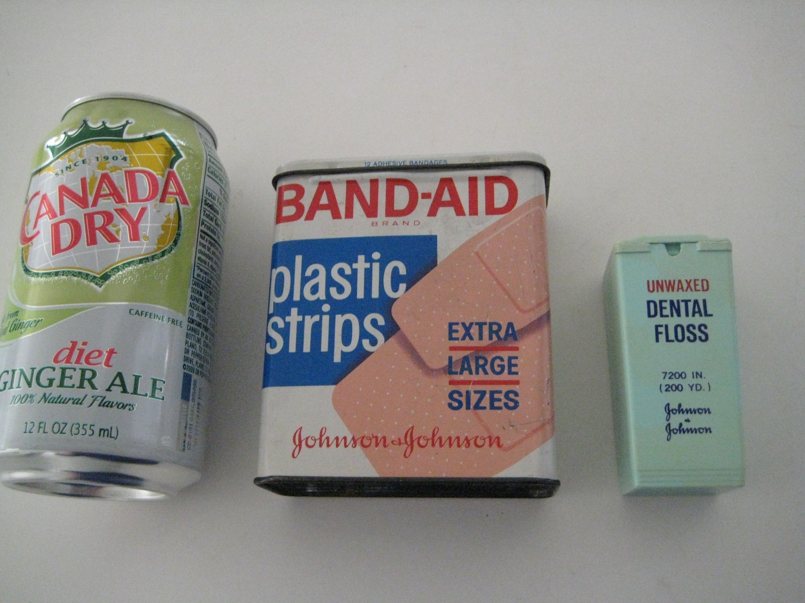 Vintage Band-Aid Tin and Plastic Johnson & Johnson Dental Floss Dispenser