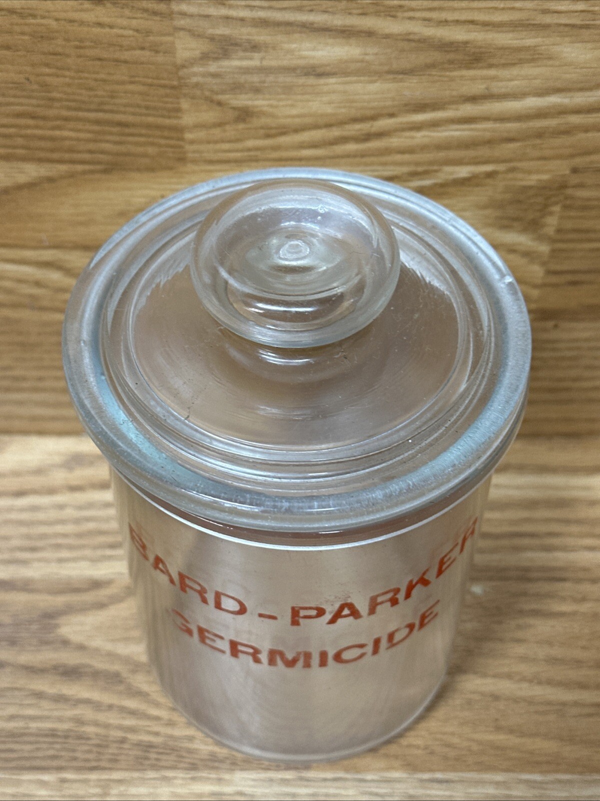 Vintage RARE Bard-Parker Germicide Glass Jar Medical 6” Early 1900’s