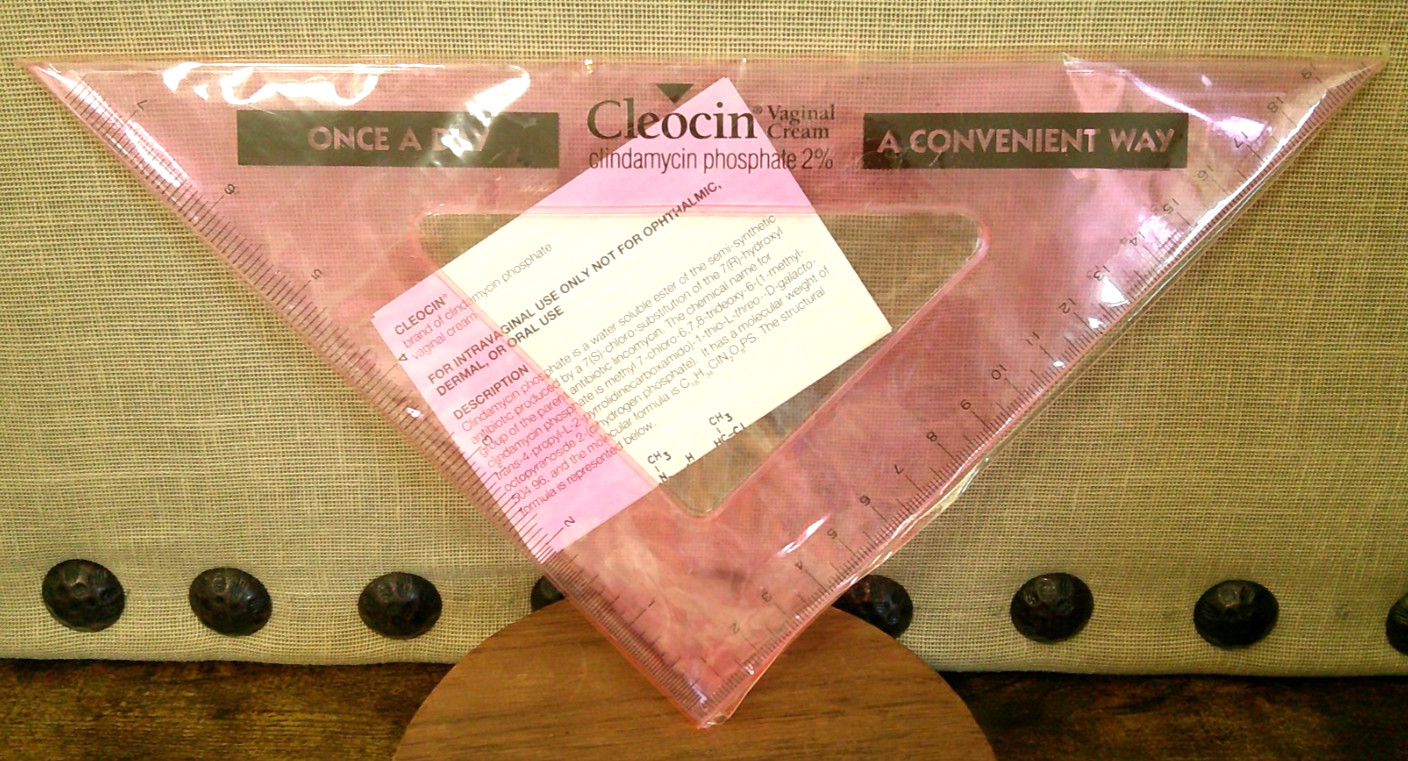 Cleocin Pharmaceuticals Promotion Item, Pink Triangle Ruler