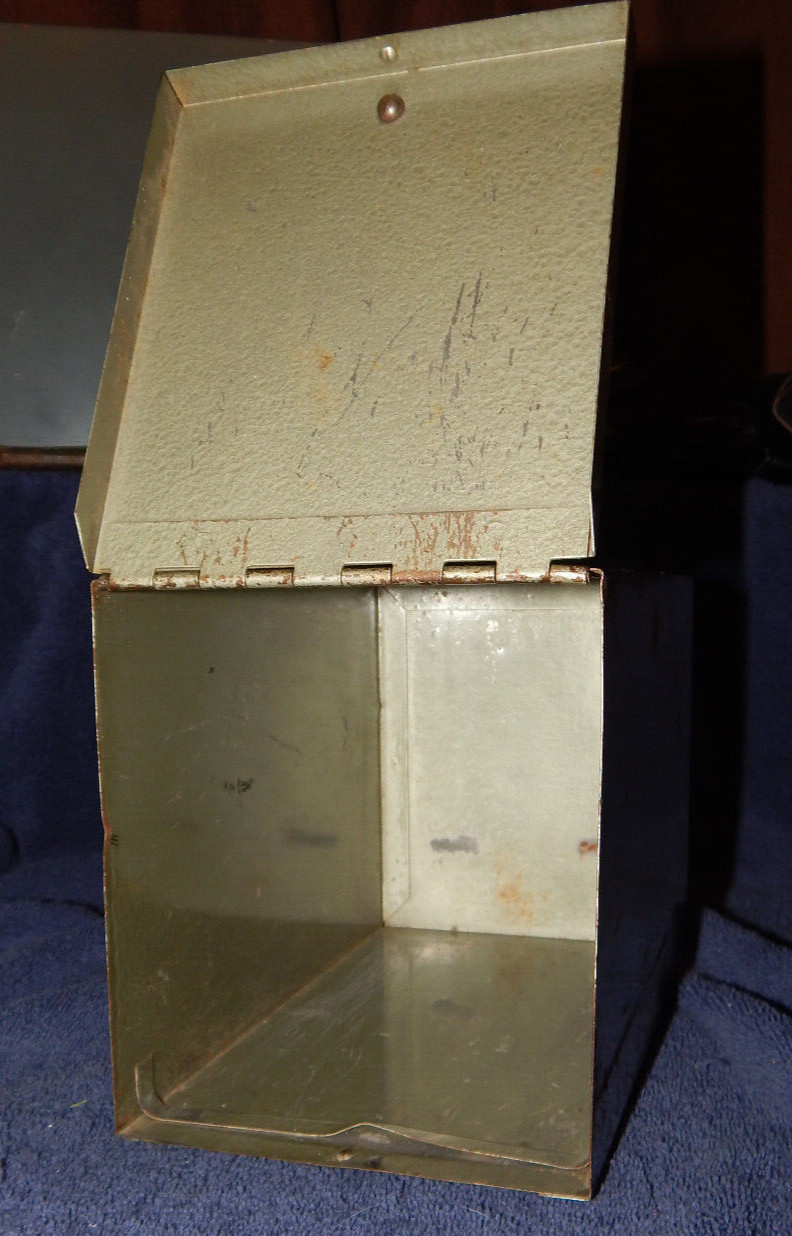 1950s Pharmacy Prescription Metal Box hinged door Lexington Ky