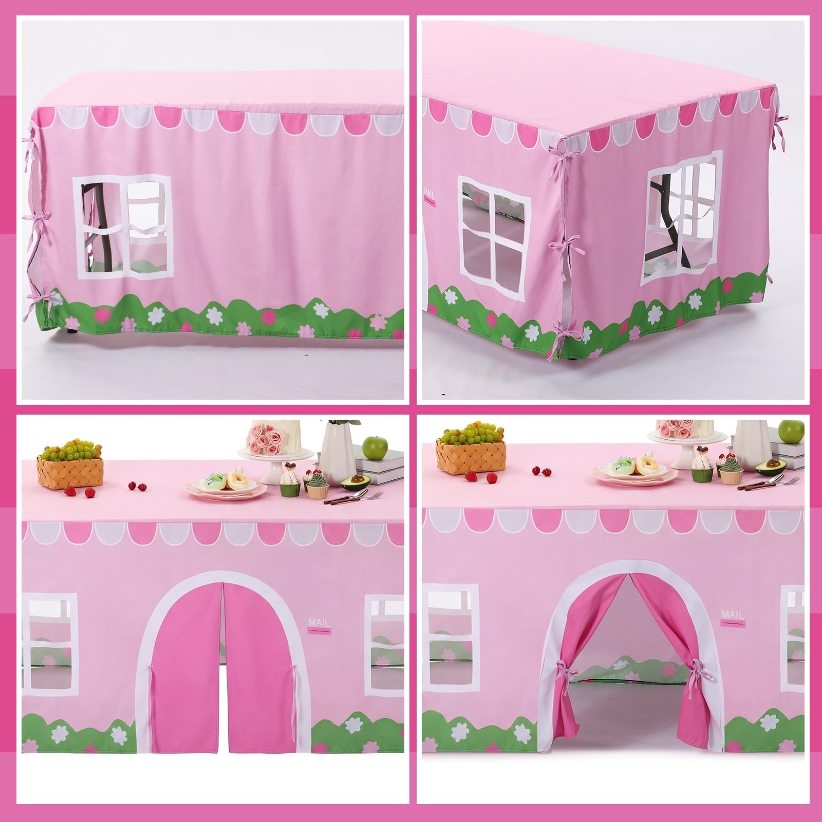 Oudain 10ft x 7.5ft Large Tablecloth Playhouse for Kid Table Fort Cover Table…