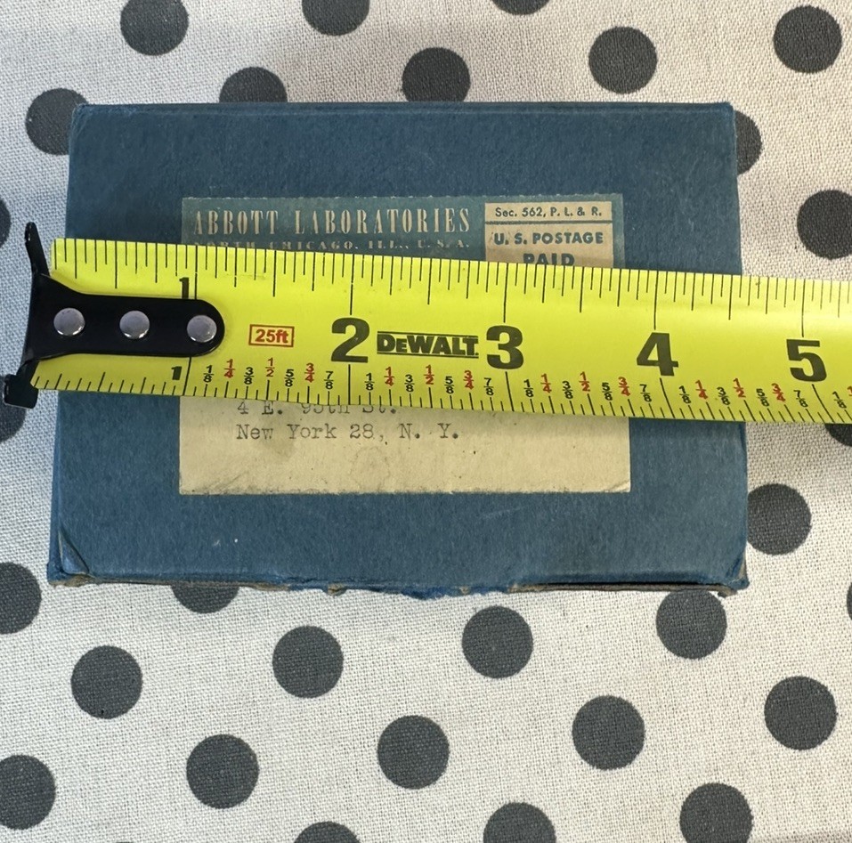 Vintage Pharmaceutical Cardboard Box W/Metal Corners Empty Abbott Labs Medicine