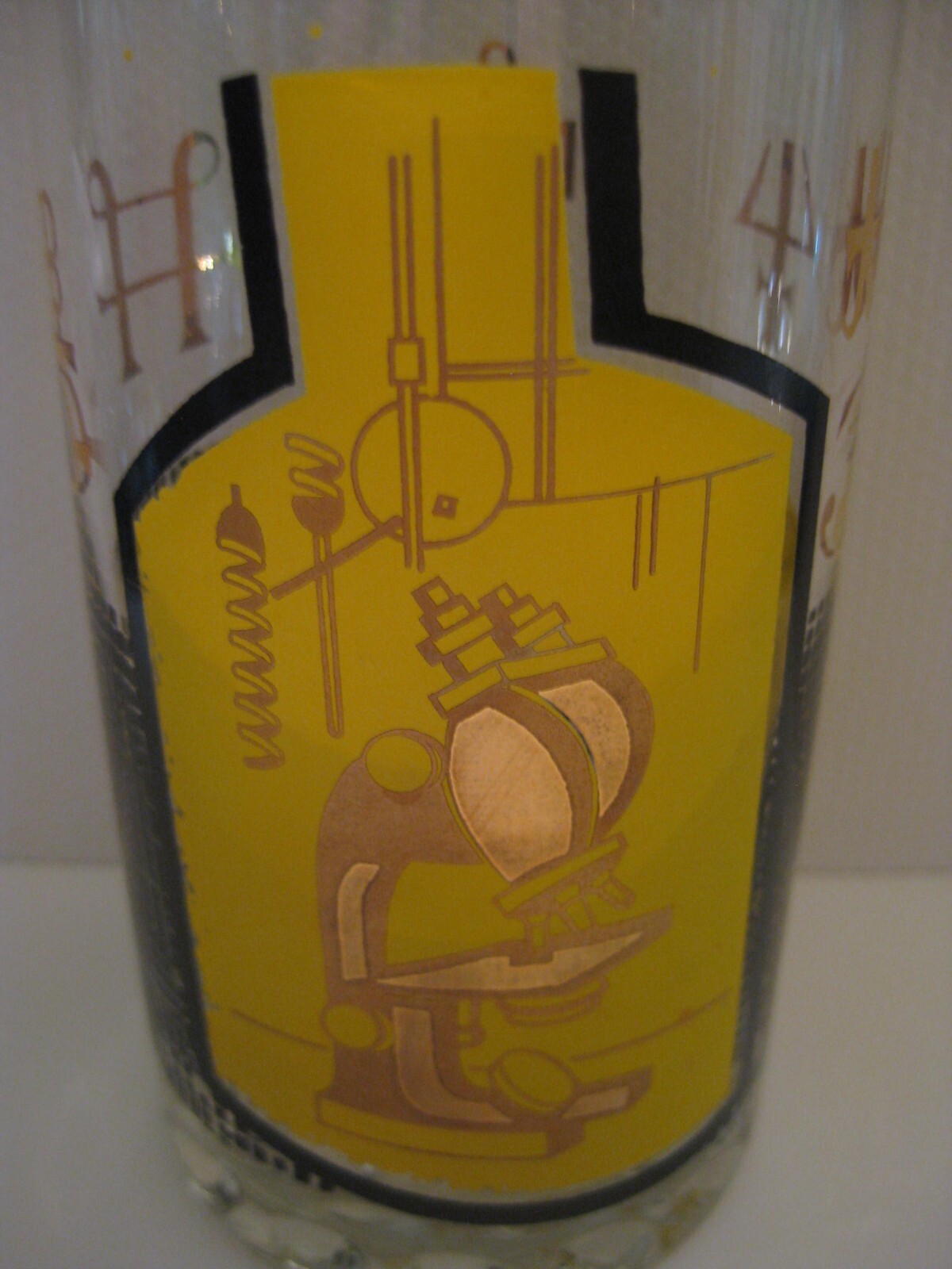 1960s Roerig Pharmaceutical Highball Glasses Set of Four Multi-Color Graphics