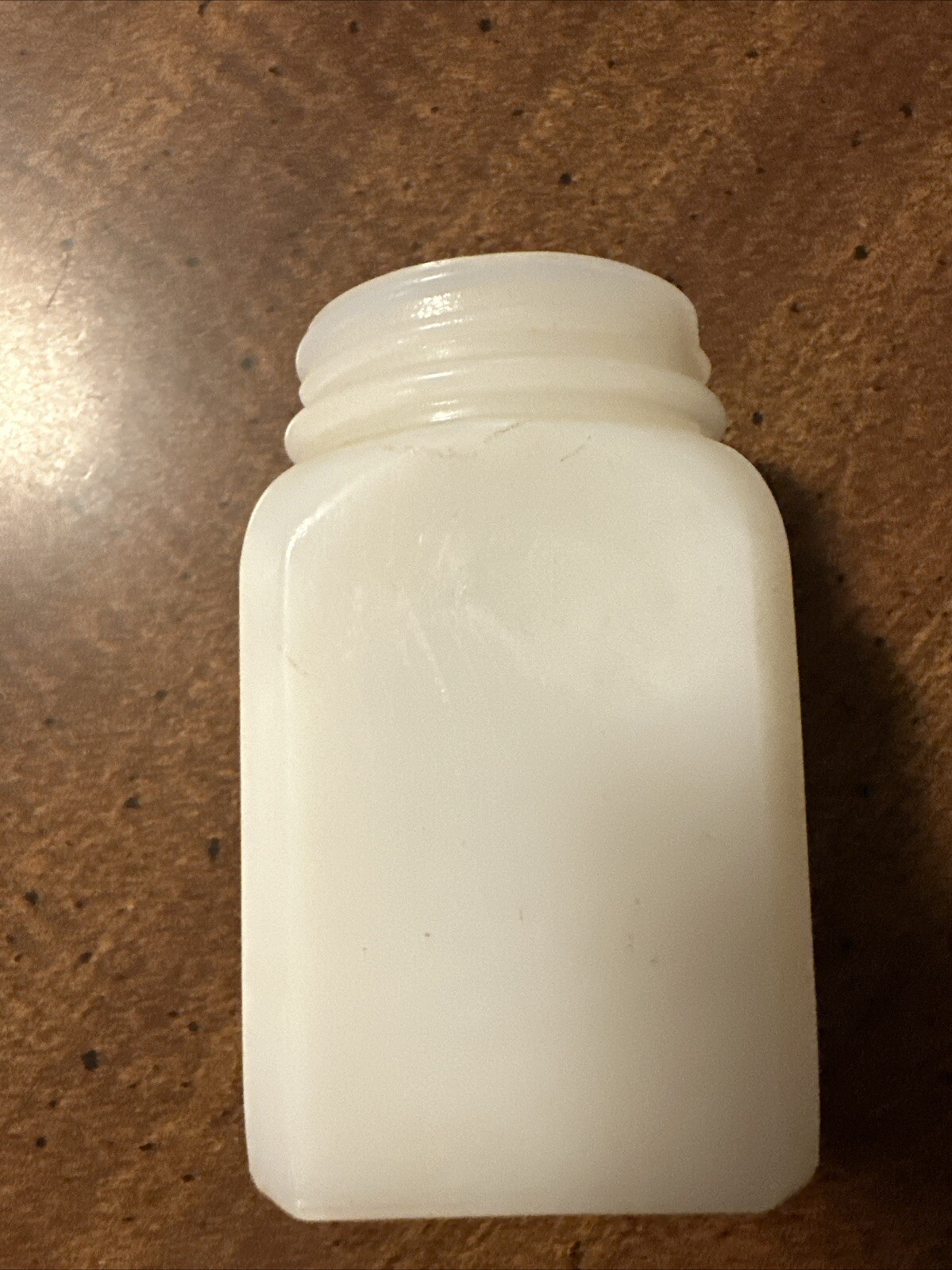 Vintage 1940’s White Milk Glass USA Square 3″ Tall Old Ointment Medicine Jar#260