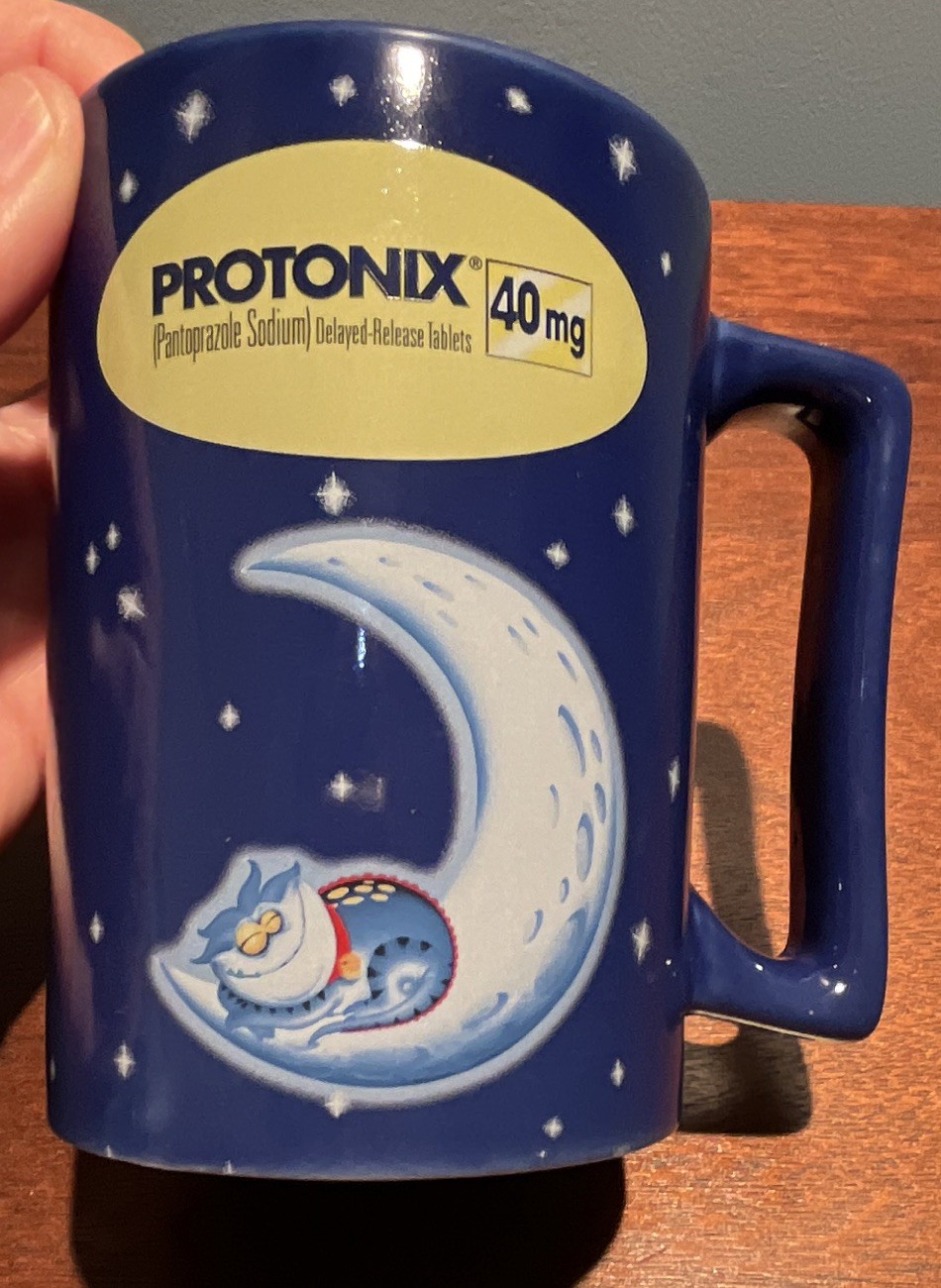 Protonix 40mg / IV Pharmaceutical Drug Rep Large Coffee Mug Blue