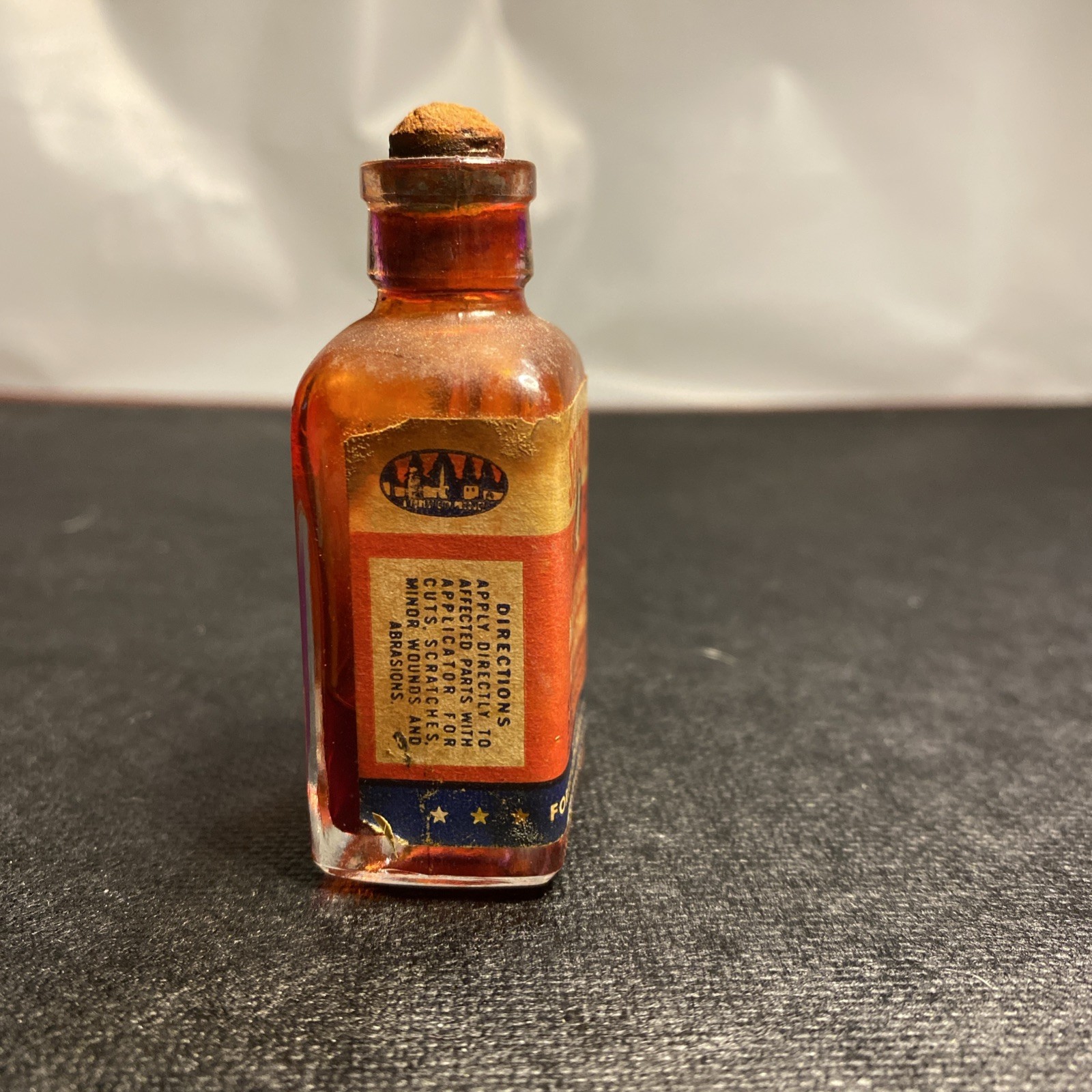 VTG. 1950s Mercuro-Chrome Medicine Bottle Rubber Stopper PHARMACY COLLECTIBLE!