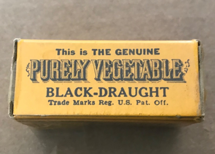 BLACK DRAUGHT VINTAGE 1930’s LAXATIVE BOX, CHATTANOOGA MEDICINE, see below