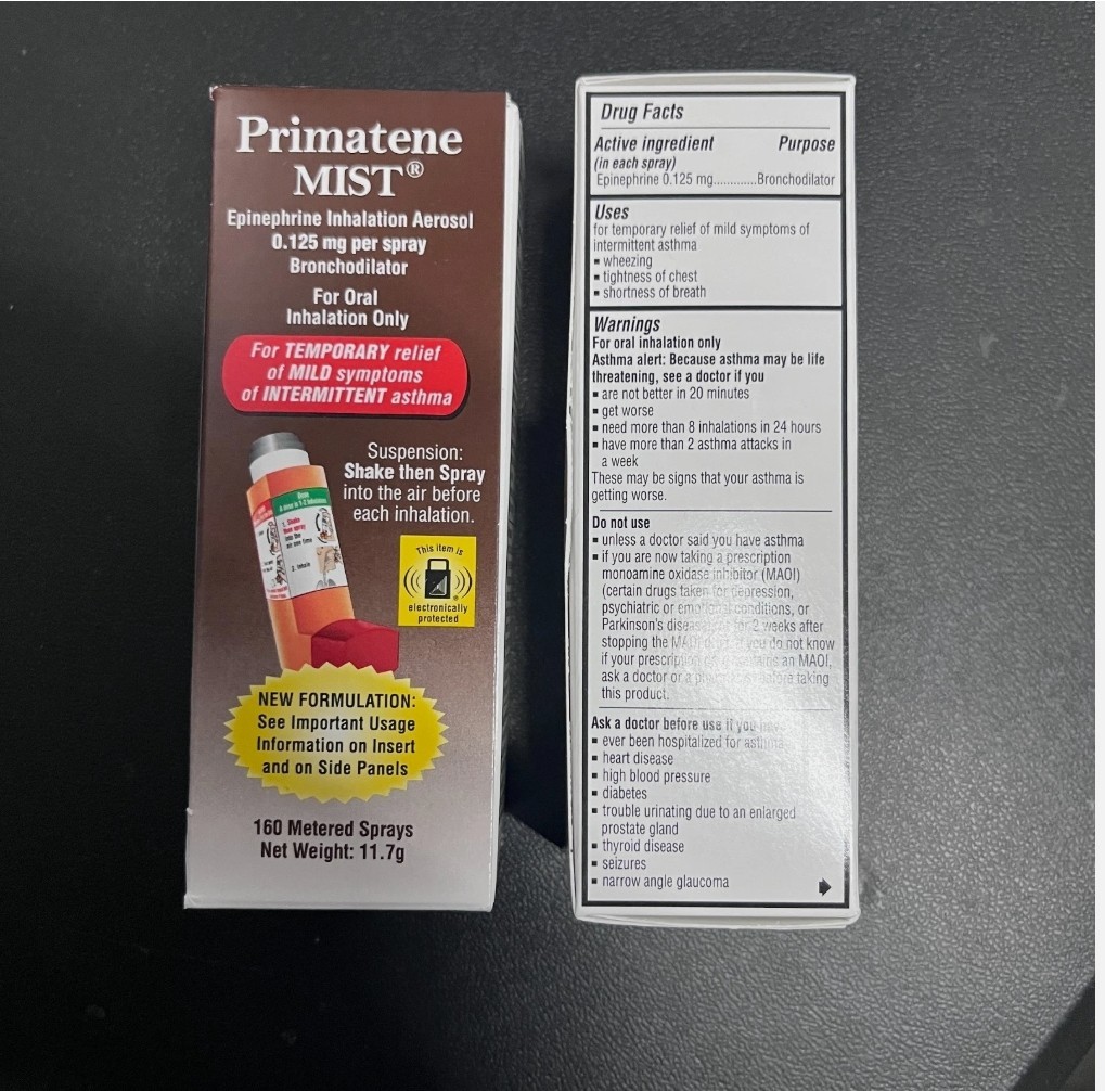 (2 pack) Primatene MIST Epinephrine Oral Inhaler – Ships to Canada