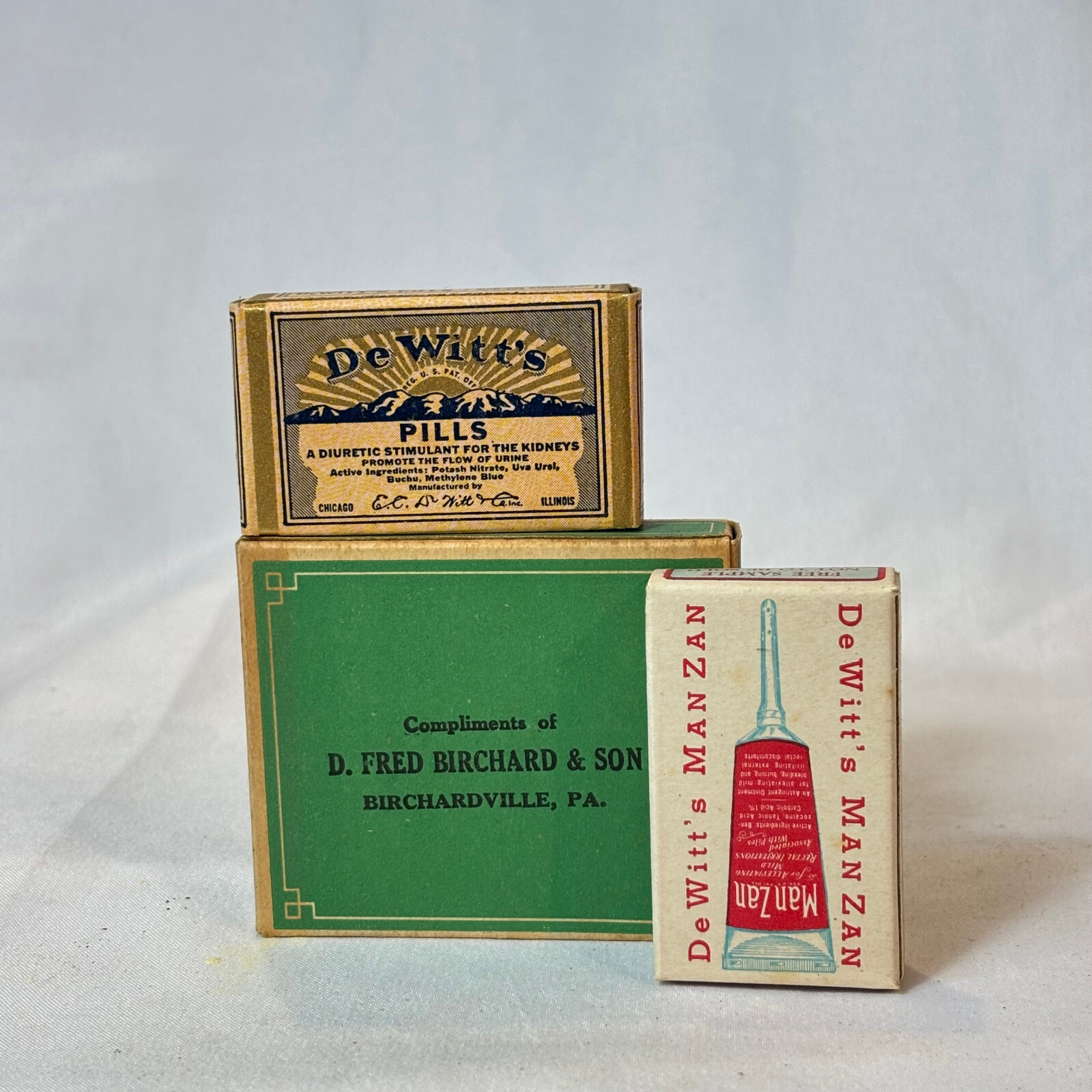 Vtg Henephs Foleys Dr Scholls Chambers DeWitts Pharmacy Lot In Original Boxes