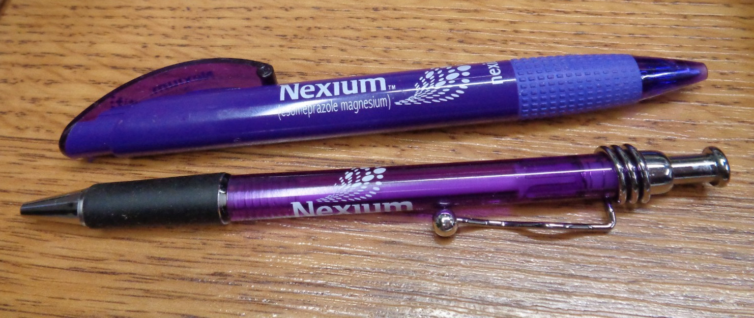 a Lot/2 Pharmaceutical Drug Rep Pen NEXIUM Esomeprazole Magnesium TESTED / WORKS