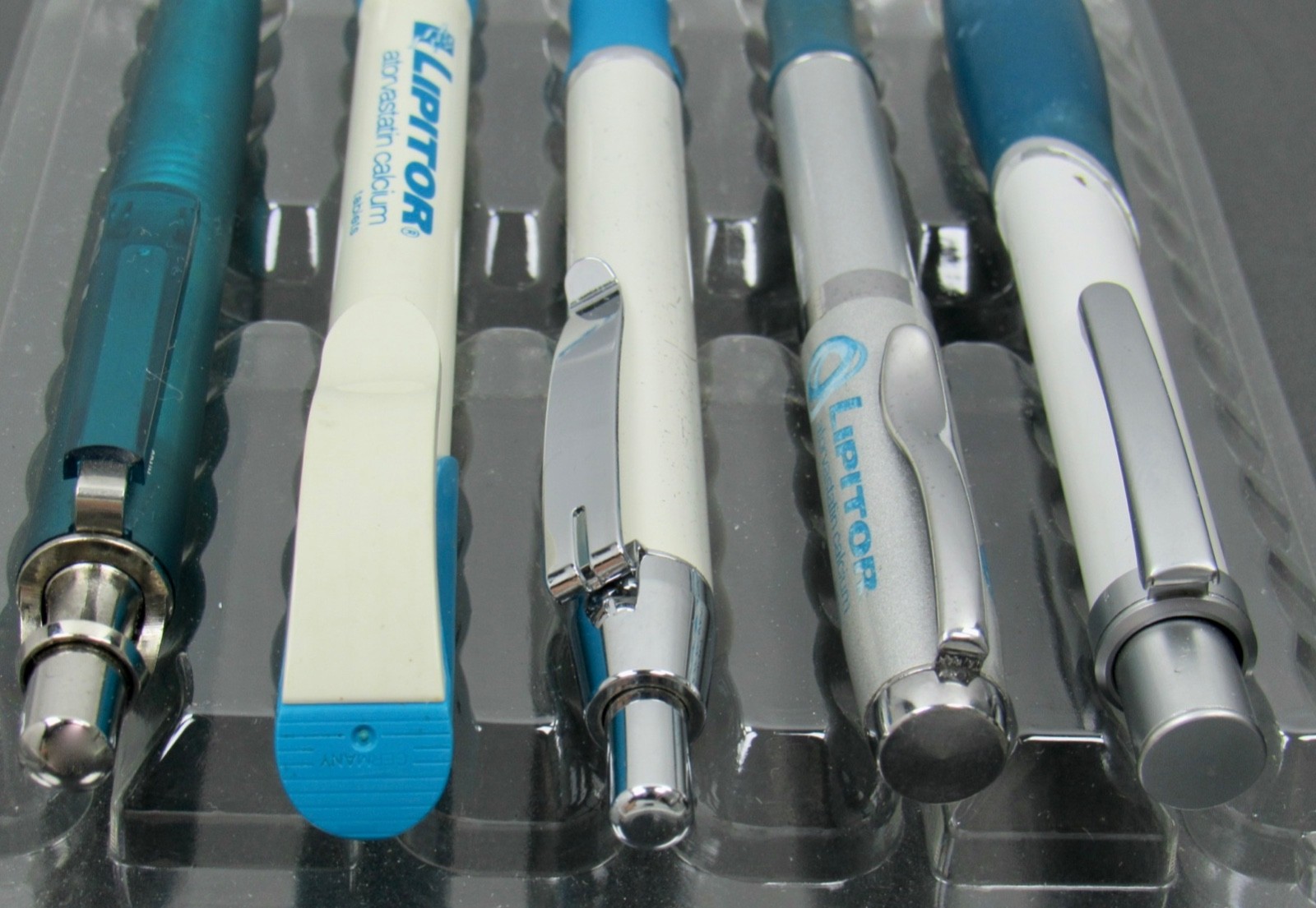 Lot of 5 Lipitor PENS Metal & Plastic Drug Rep Pharmaceutical Promo Advertising