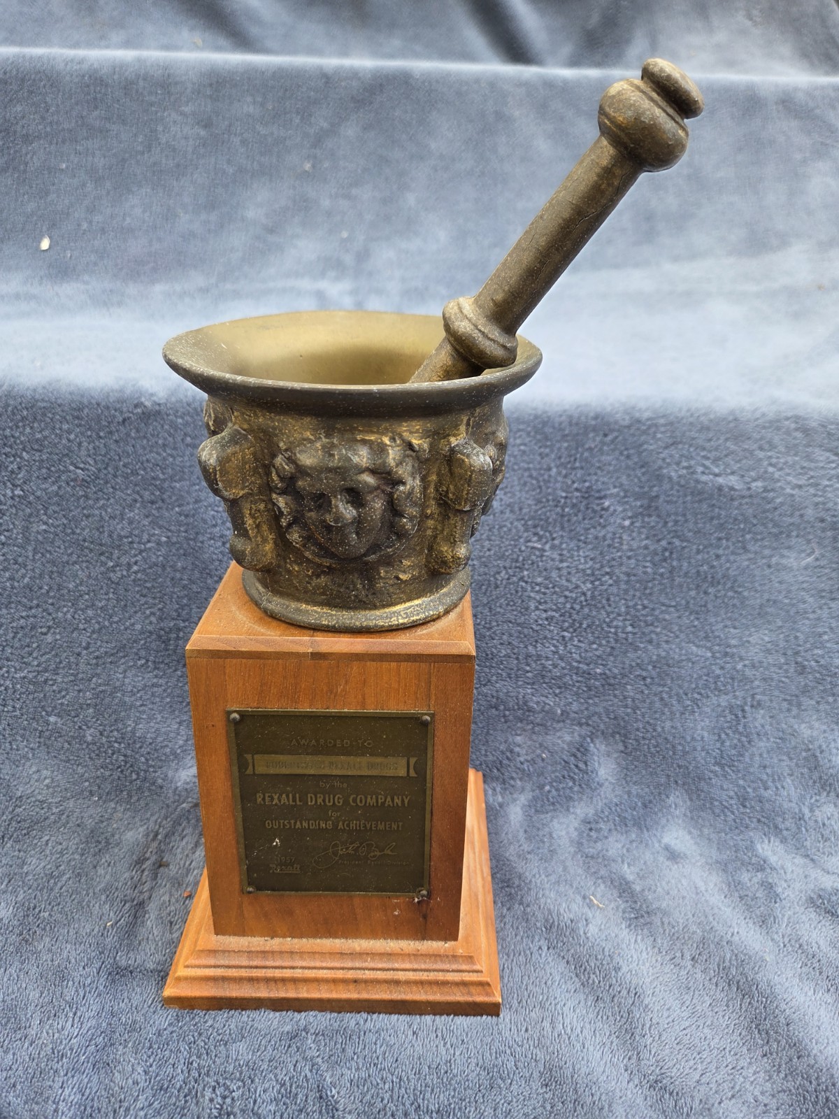 Vtg 1957, Robertsons Rexall Drugs Outstanding Achievement Award Trophy