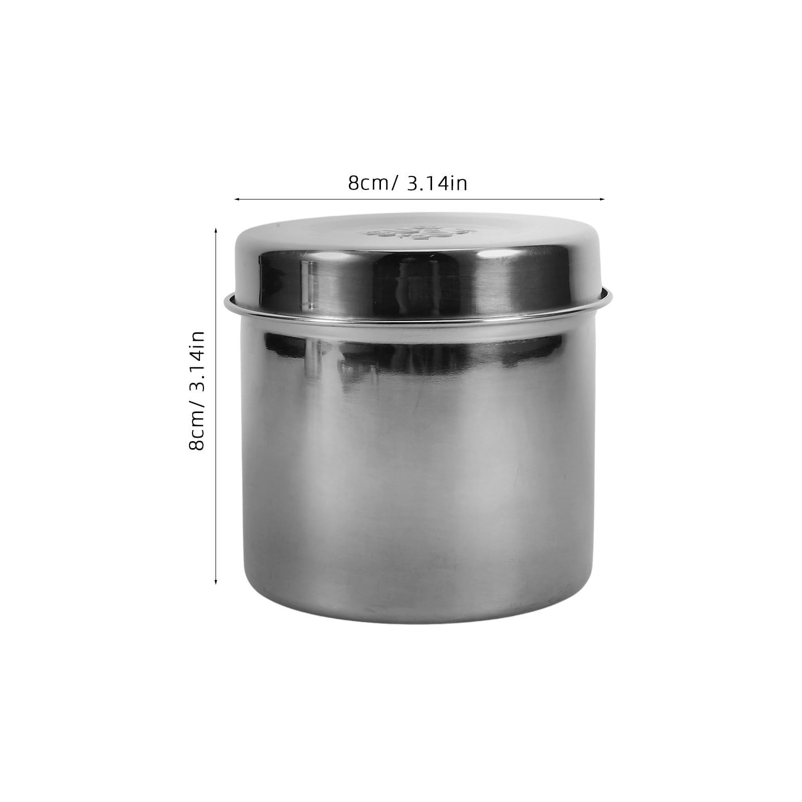 2PCS Silver Stainless Steel Jars, 3.14 Inch, Iodine Gauze Iodophor Holder