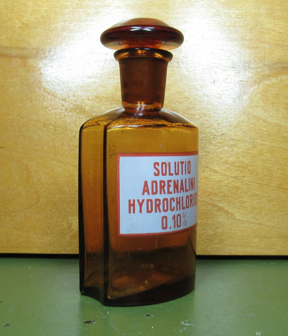 Vintage Medical Science Glass Bottle ,Amber color,Germany №29924