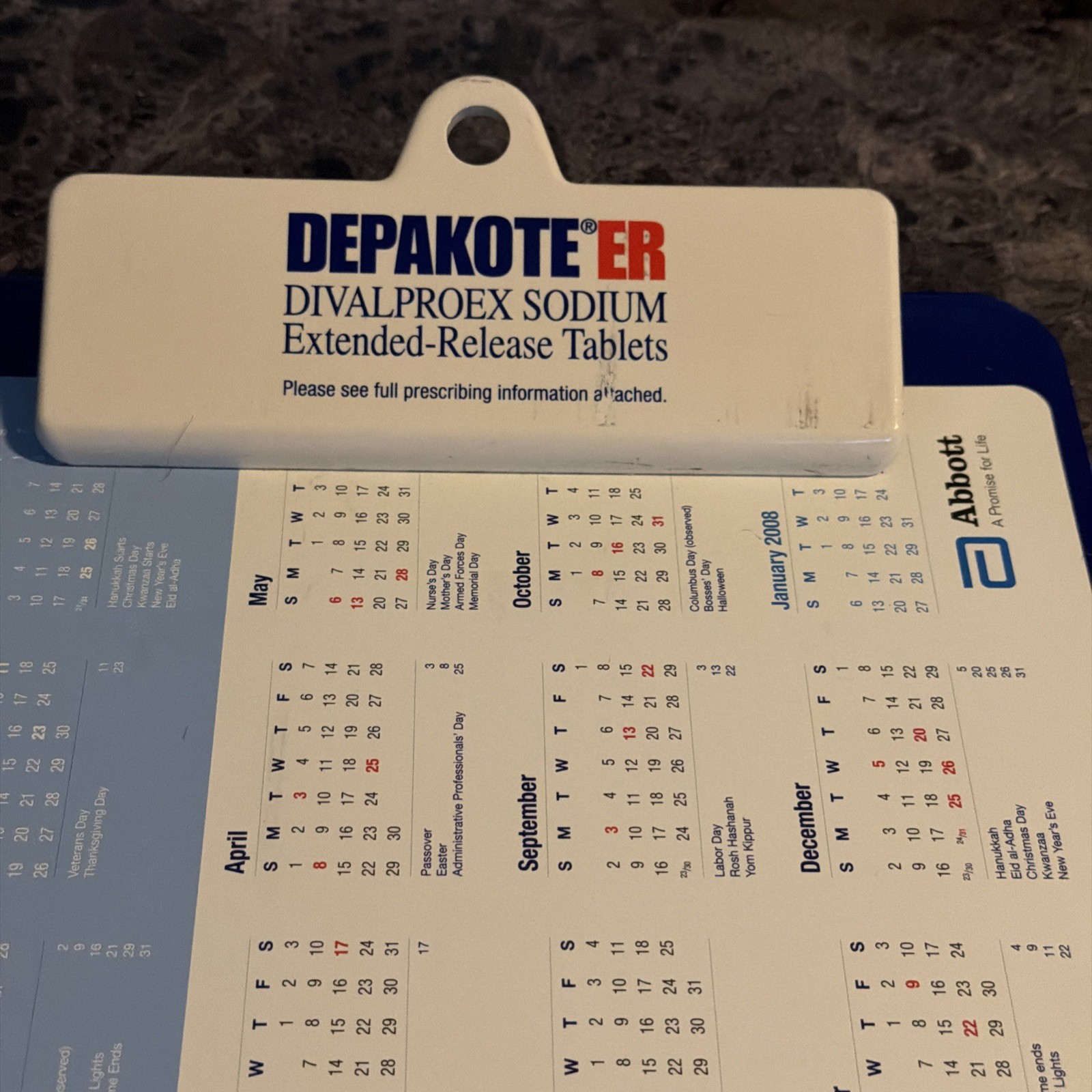 Depakote ER Drug Rep Clipboard Promo 2000s