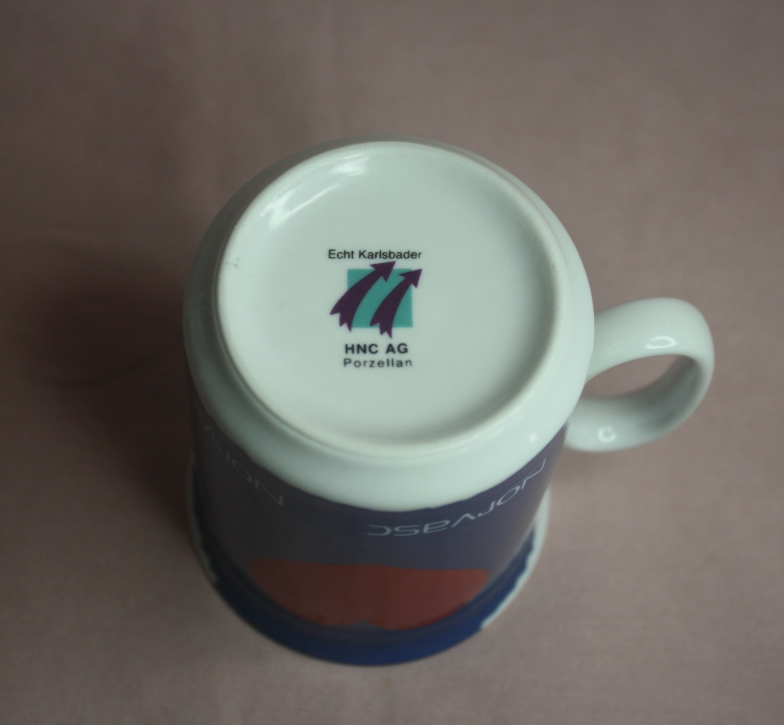 ADVERTISING NORVASC CUPS / MUGS RED HEART & BLUE ECHT KARLBADER HNC AG PORCELAIN