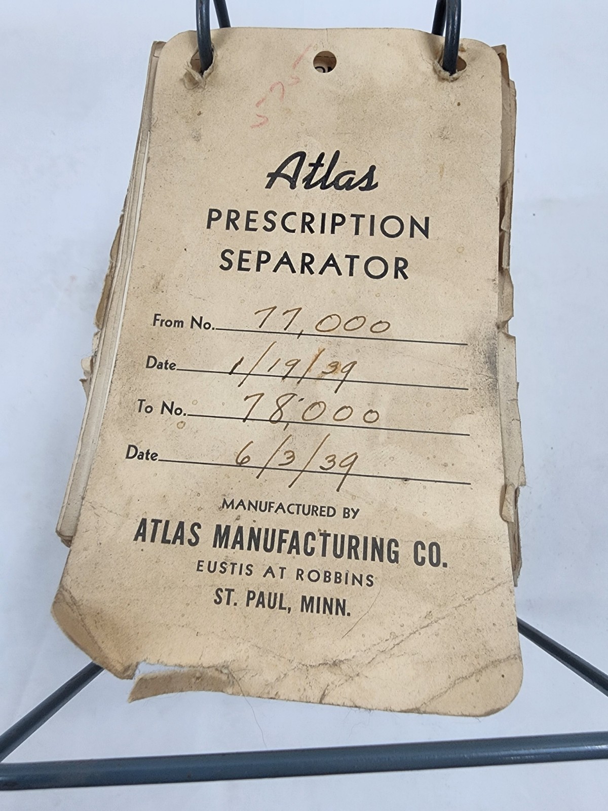 Prescription Atlas Rx Pad Paper Apothecary Druggist Pharmacy Medicine 1939