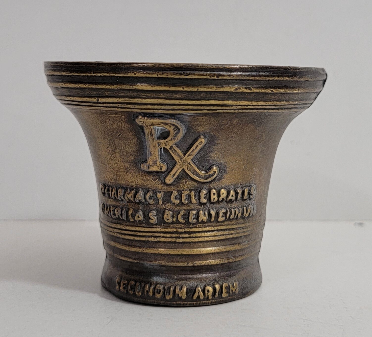 Vintage Pharmacy Rx Mortar Only Bicentennial 1976 Celebration Liberty Bell Heavy