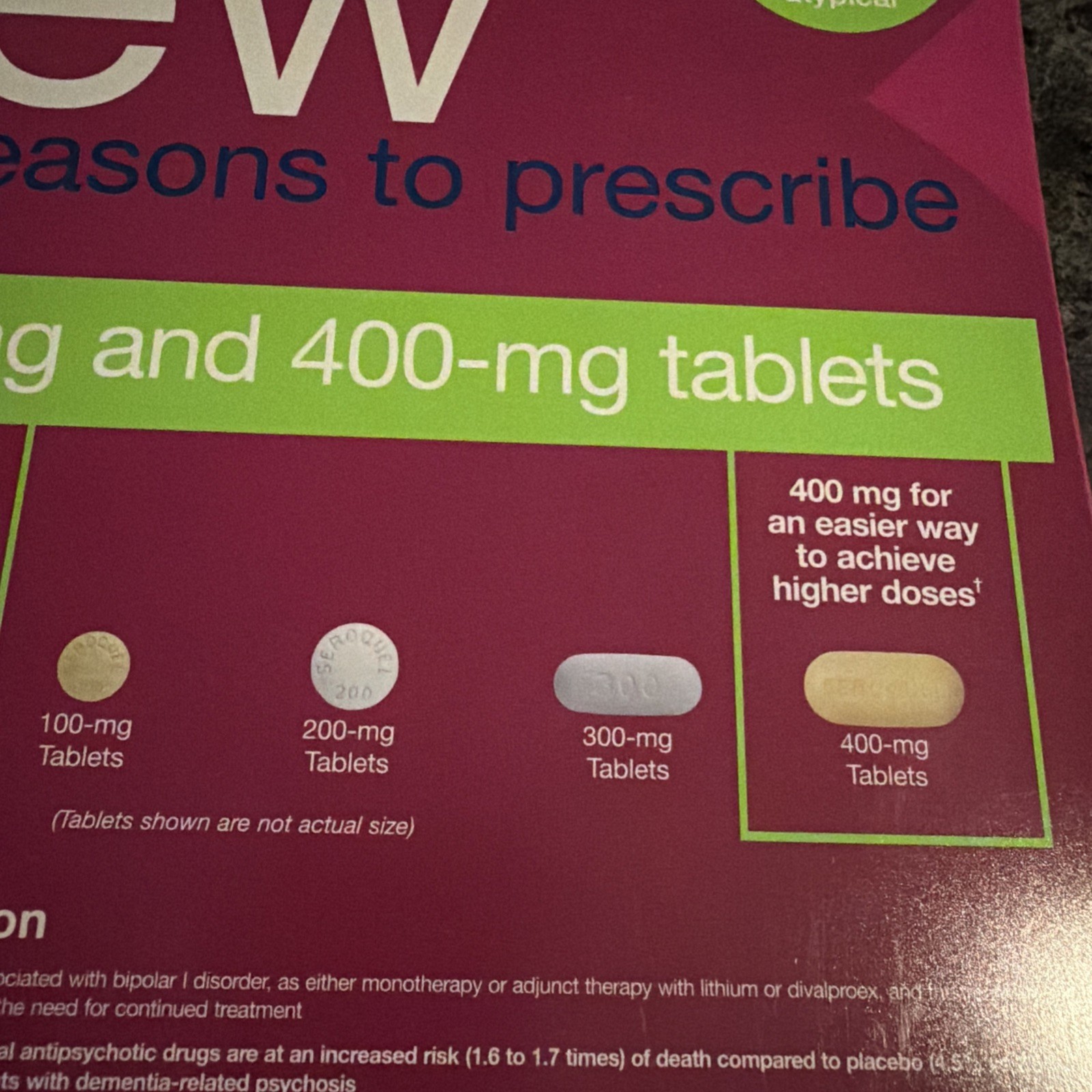 Seroquel New Tablet Size Clipboard Drug Rep Promo 2006 AstraZeneca