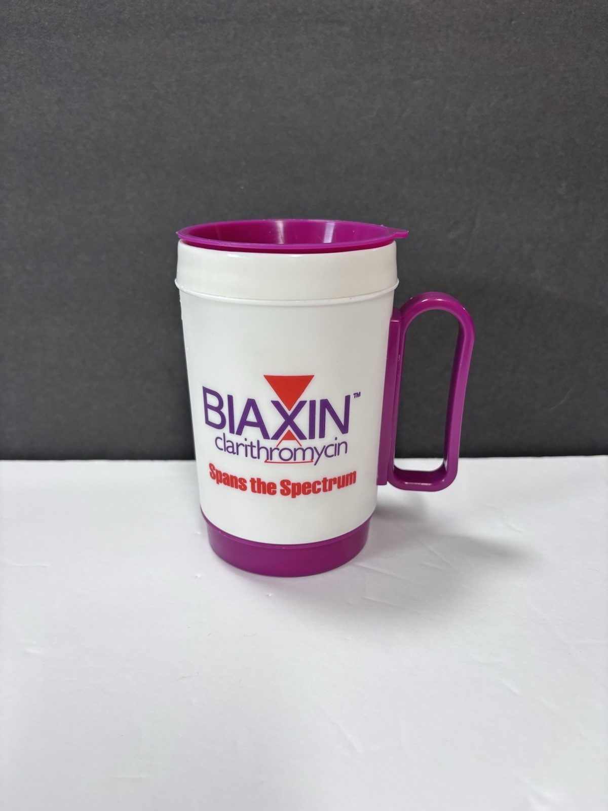 Vintage BIAXIN Pharmaceutical Advertising Promotional Cup Thermal W/Lid Medical