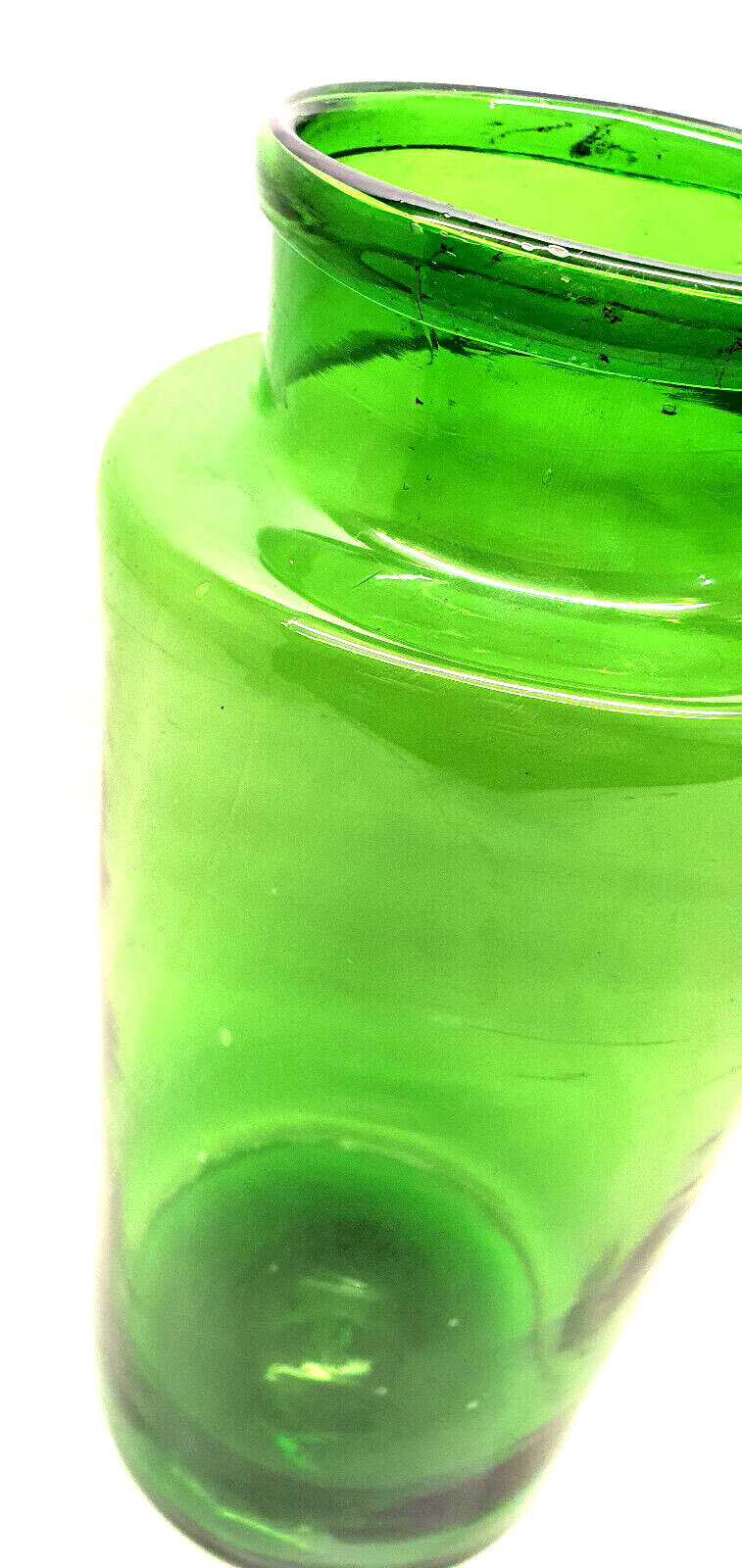 Vintage Large Pharmacy Pot 34 Cm Blown Glass Green Decoration