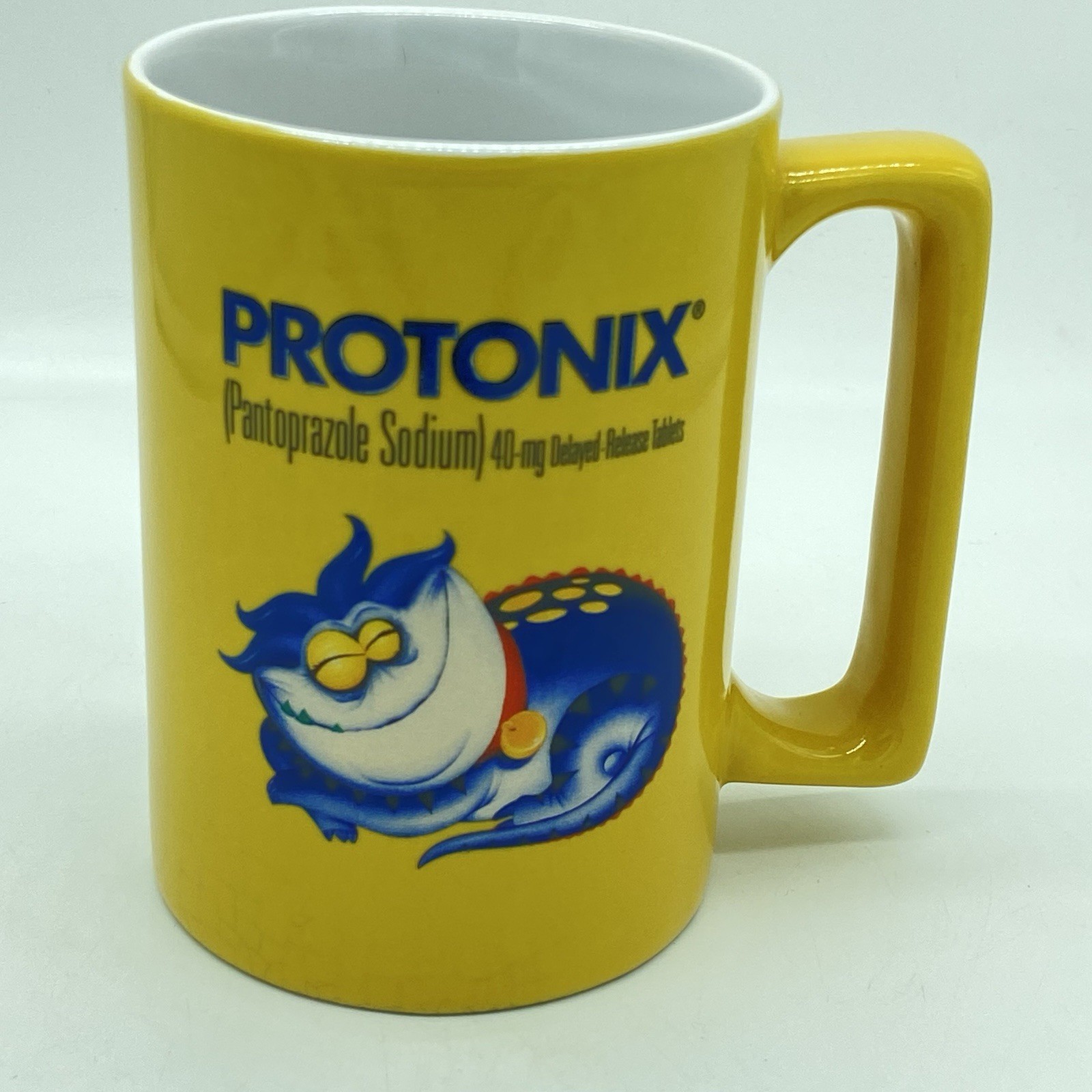 Protonix Pharmaceutical Promotional IV Medication Ceramic Yellow Coffee Mug