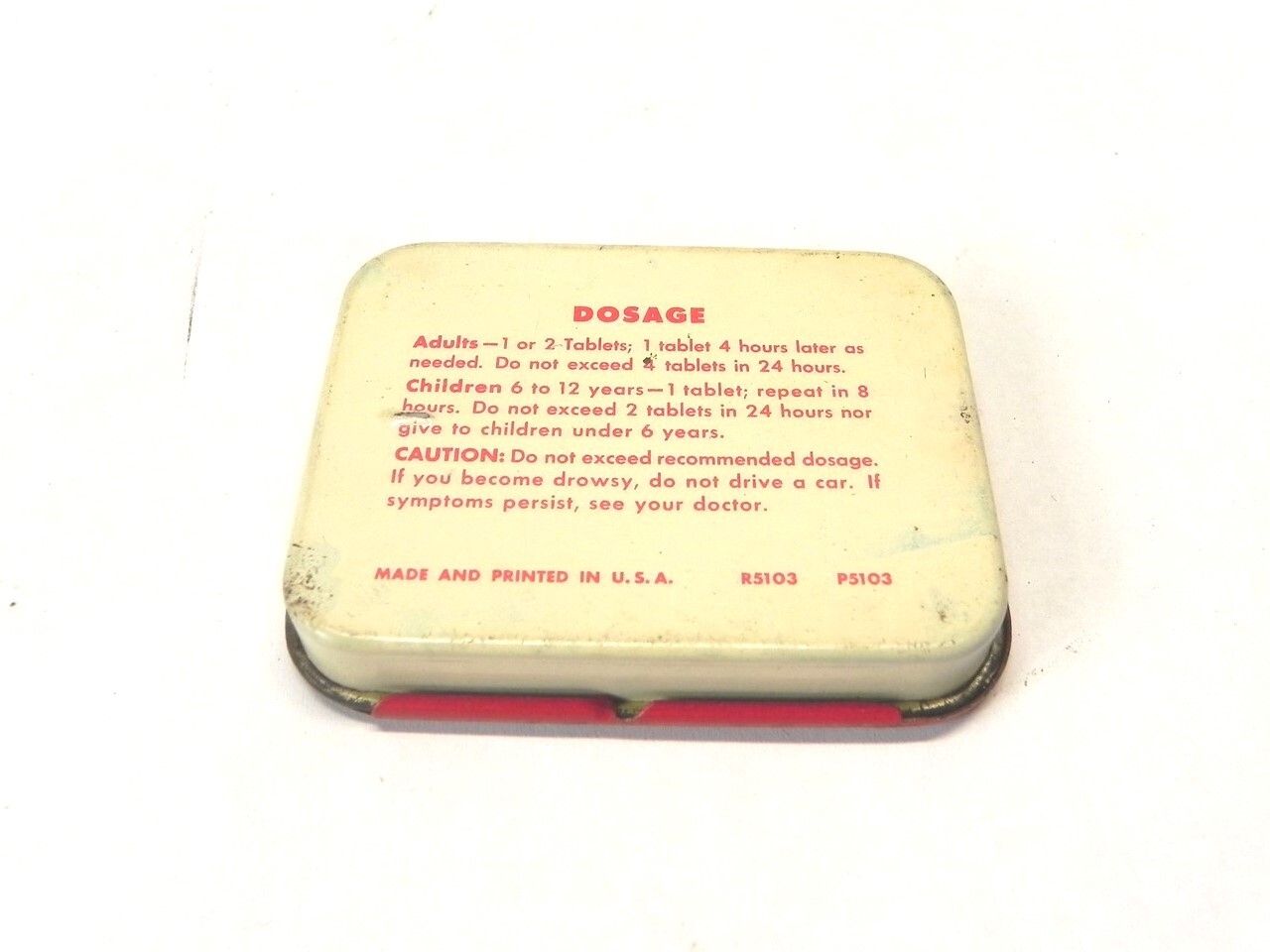 VINTAGE TABCIN BRANDED PAIN-RELIEVING MILES LABORATORIES INC. EMPTY PRE – OWNED