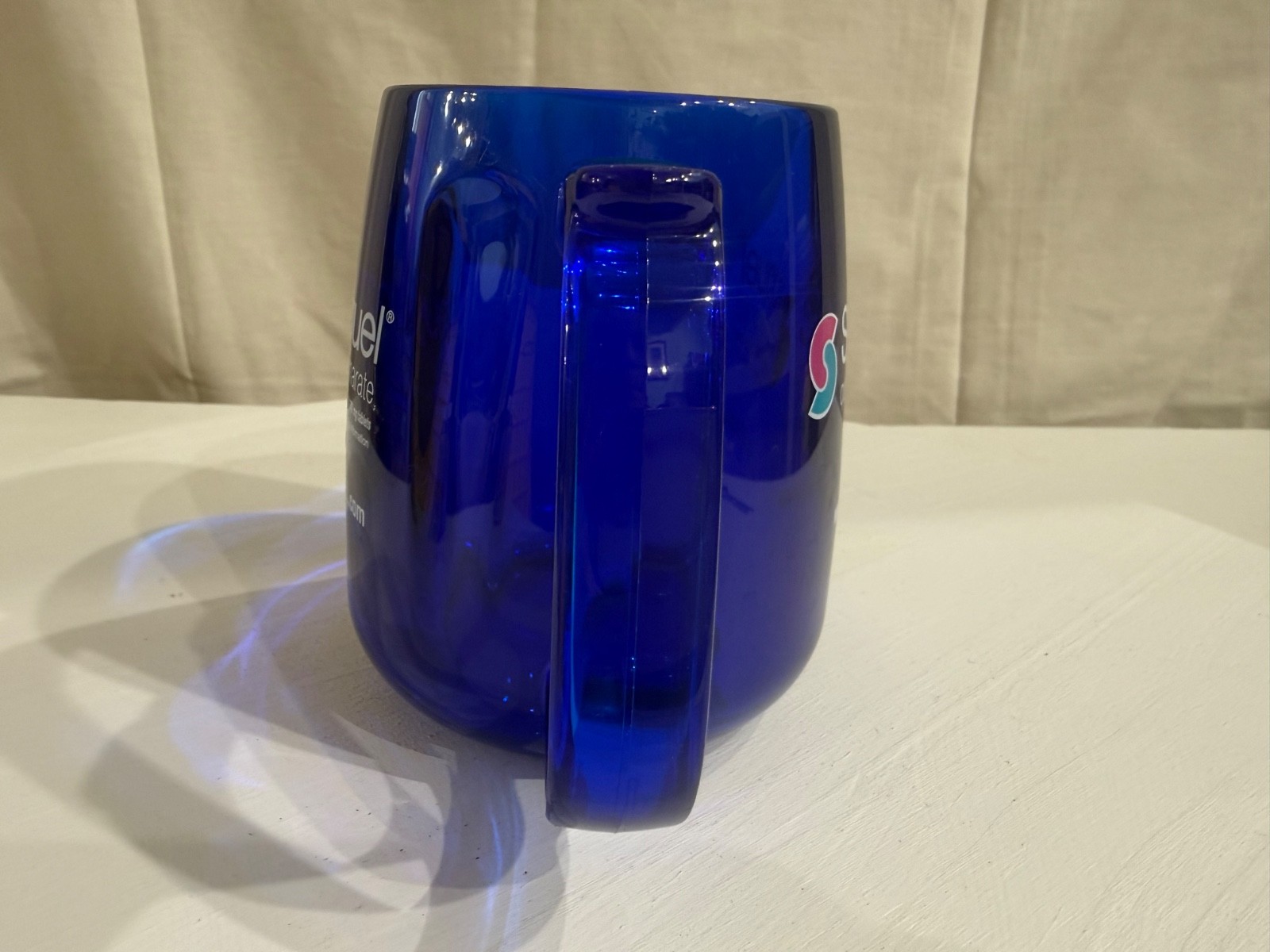 RARE Cobalt Blue Mug Seroquel Pharmaceutical Sales Rep Promotional Heavy Acrylic