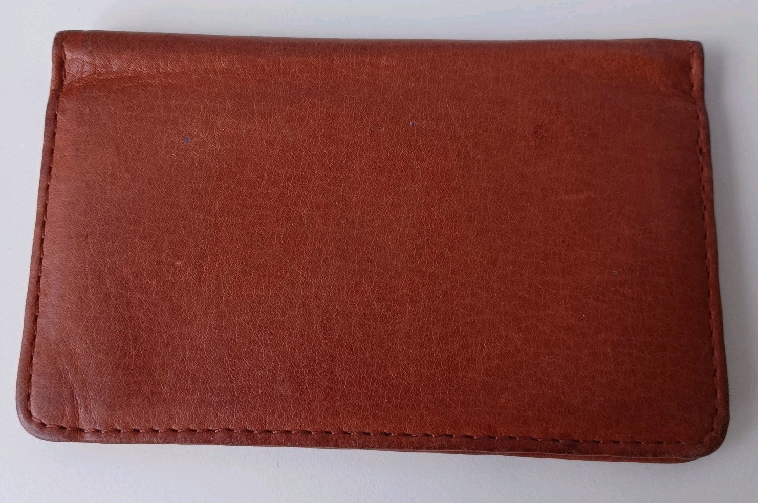 Brown Leather Pocket Card Wallet Case EMPTY/HOLDER ONLY Debossed Photofrin